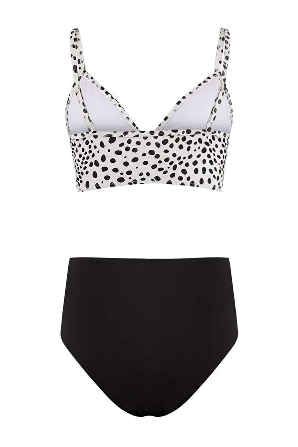 Multi Spots Bikini Set with Adjustable Strap Top and High Waist Bottom, Image 2 of 2