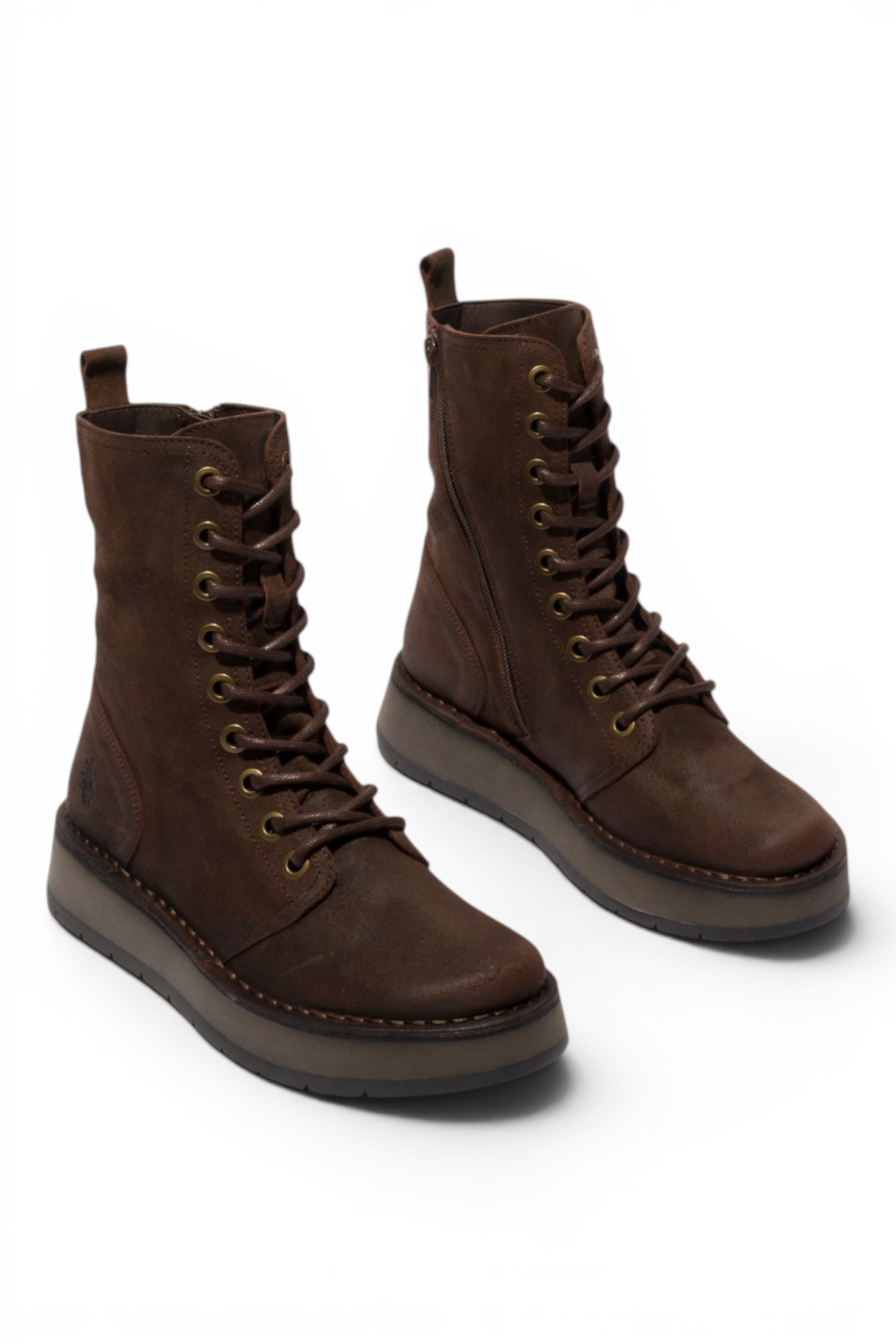 Dark Brown Womens Suede Leather Boot-RAMI037, Image 2 of 5