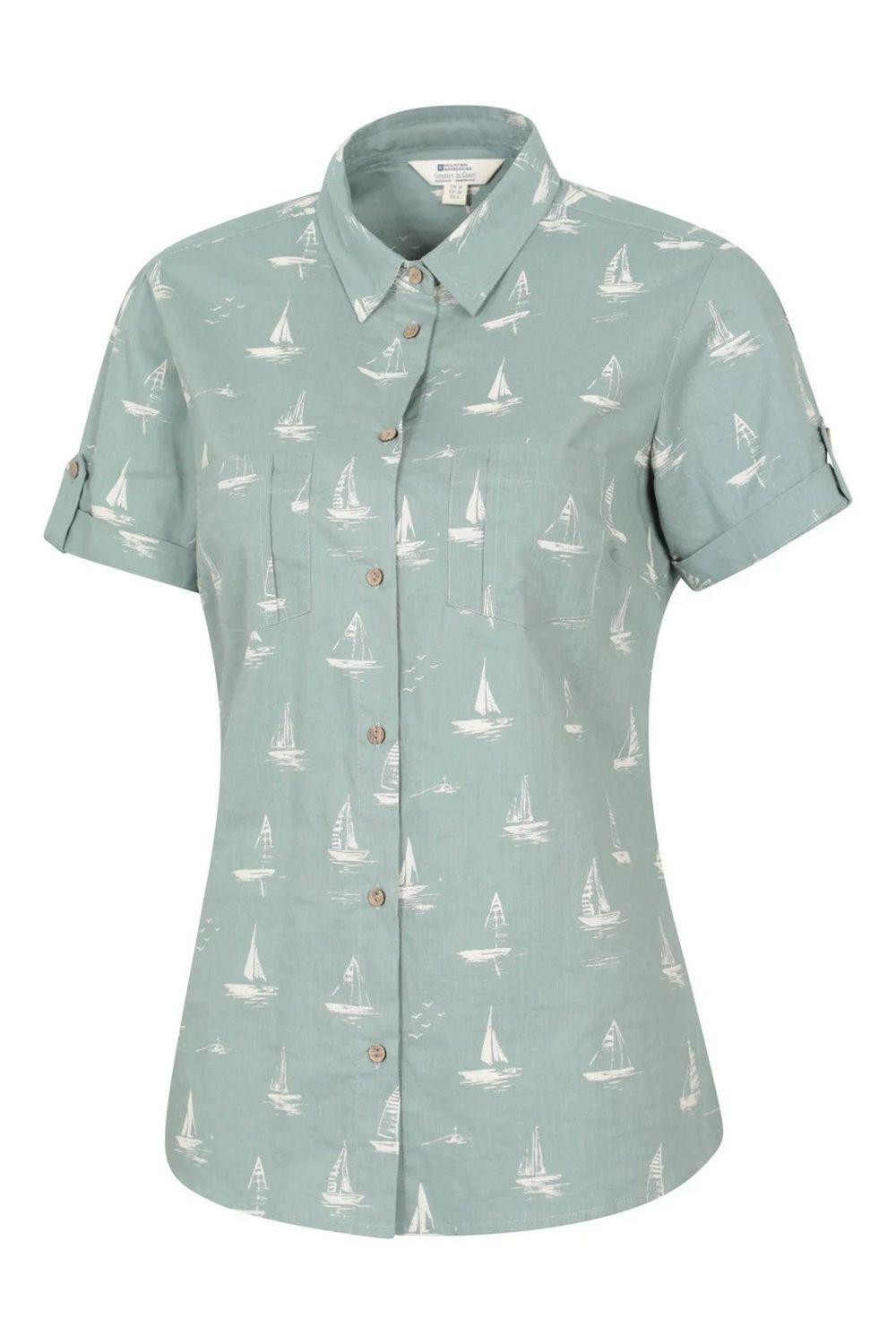 Khaki Coconut Sailboat Short Sleeved Shirt, Image 3 of 4