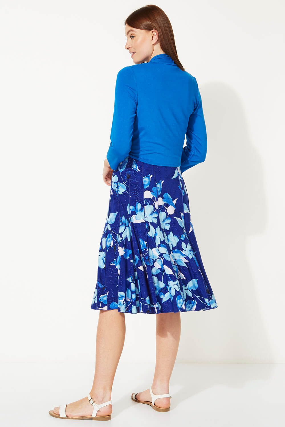 Royal Blue Tie Detail Jersey Shrug, Image 1 of 4