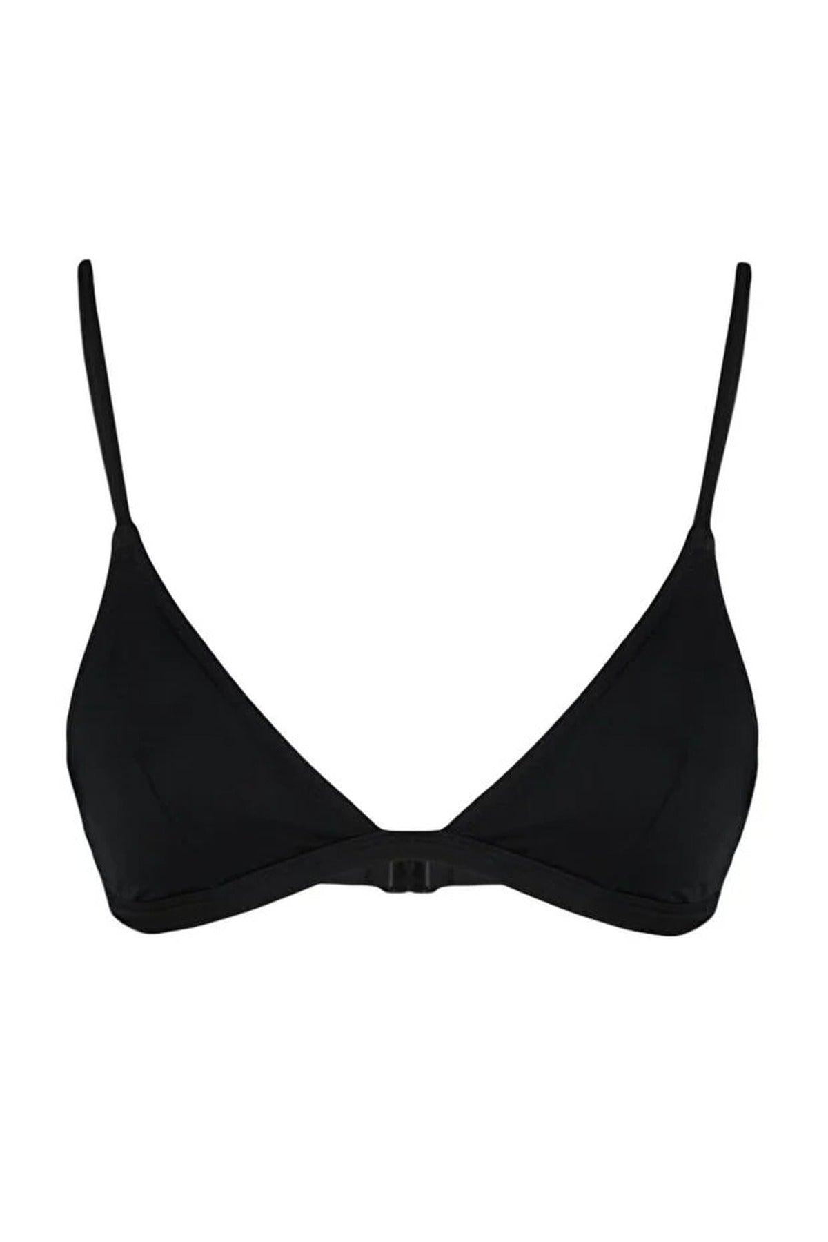 Black WOVCOR Black Minimal Underwired Adjustable Strap Bikini Top, Image 2 of 4