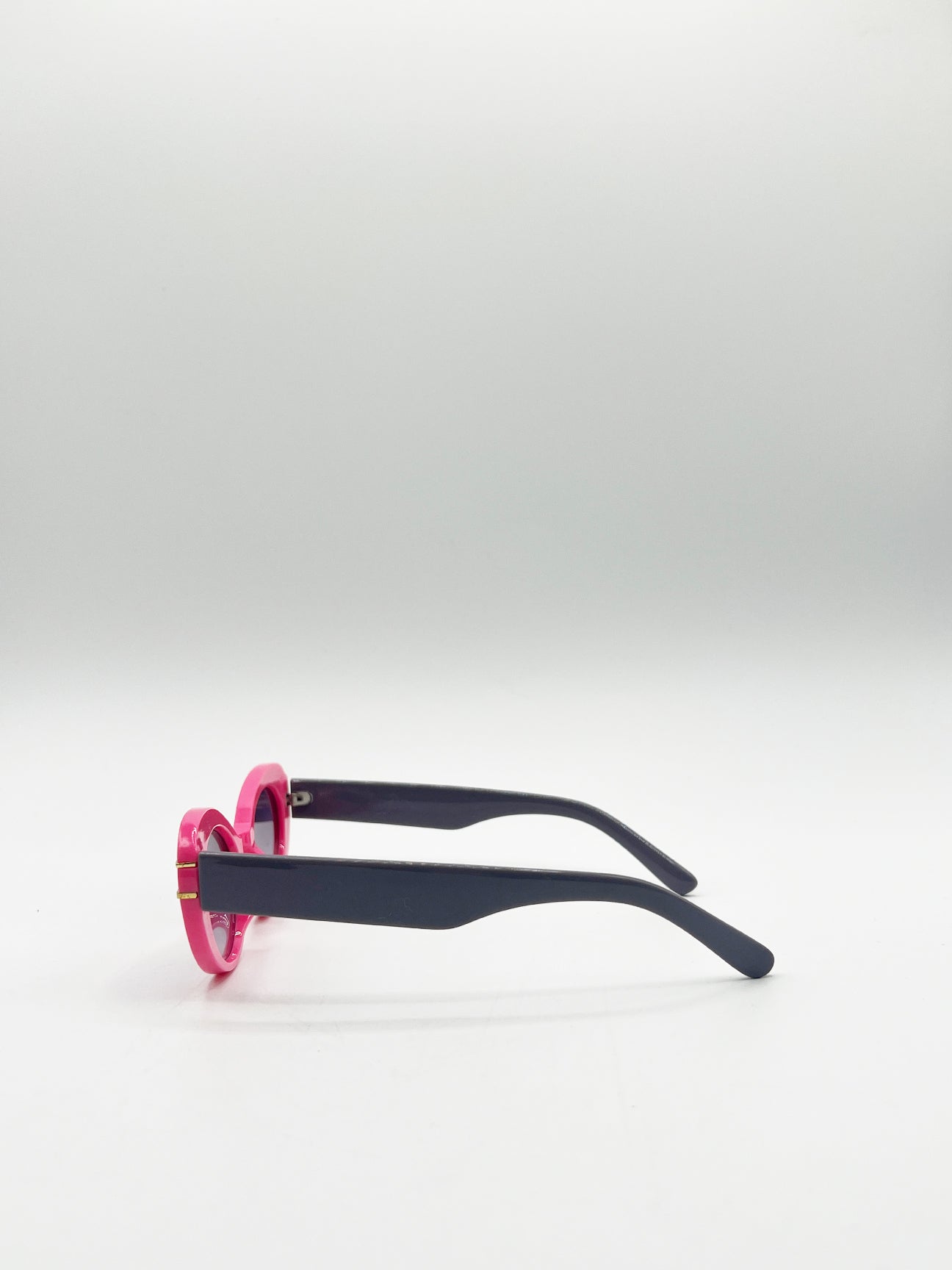 Pink Oval Cat-Eye Sunglasses in Hot Pink, Image 4 of 6