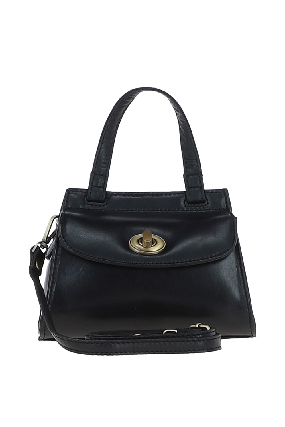 Black Small Real Leather Grab Bag, Image 1 of 4