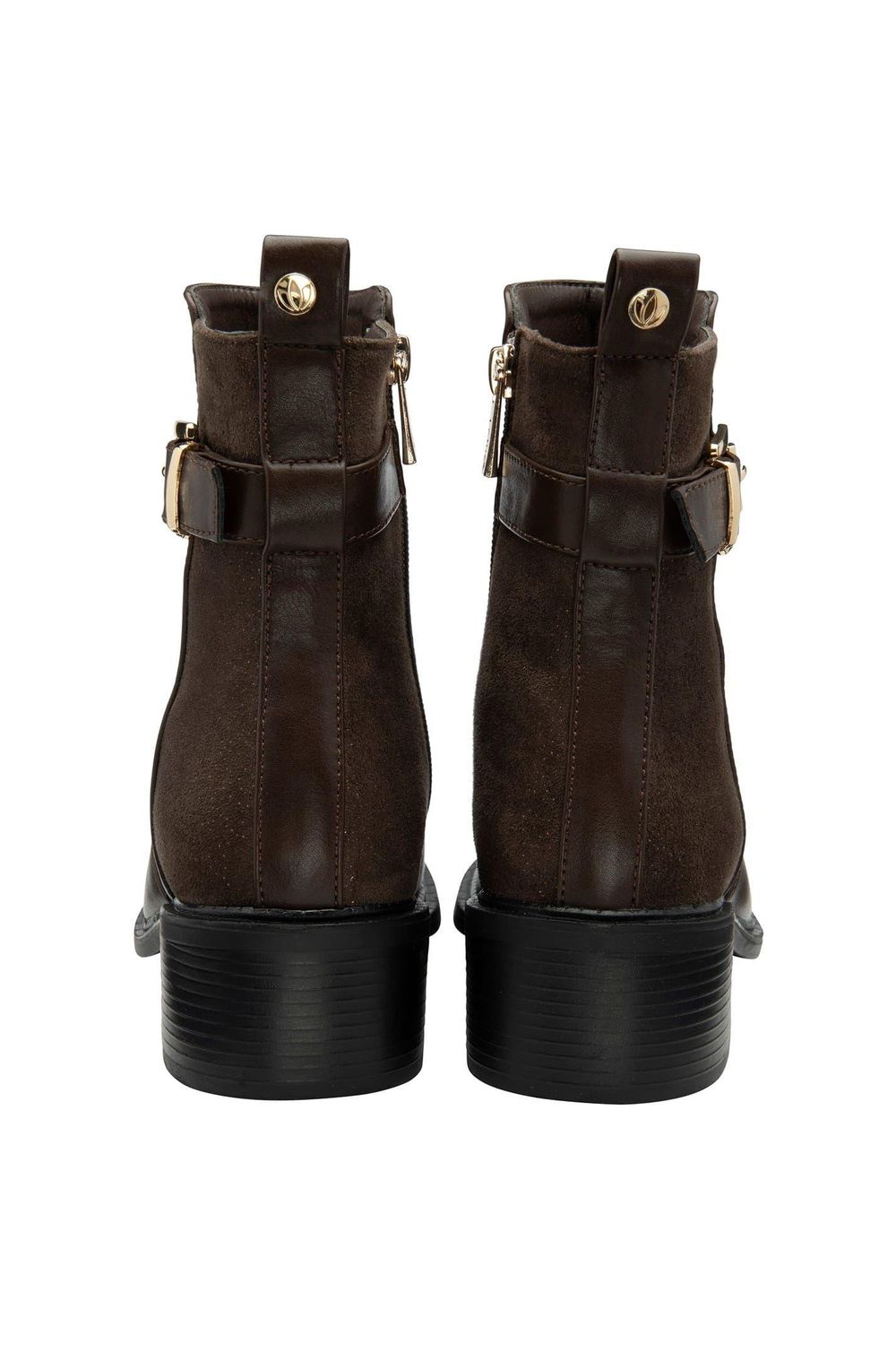 Brown Alannah Leather Block Heel Ankle Boots, Image 2 of 3