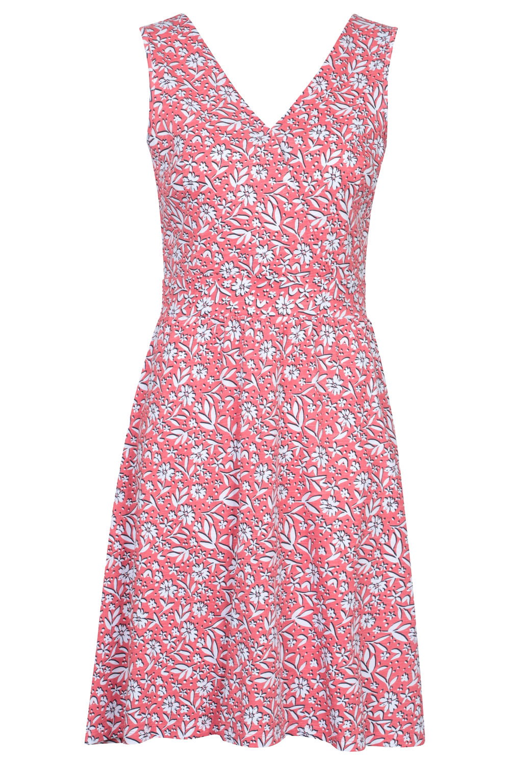 Red Newquay Blossom Sleeveless Midi Dress, Image 1 of 3