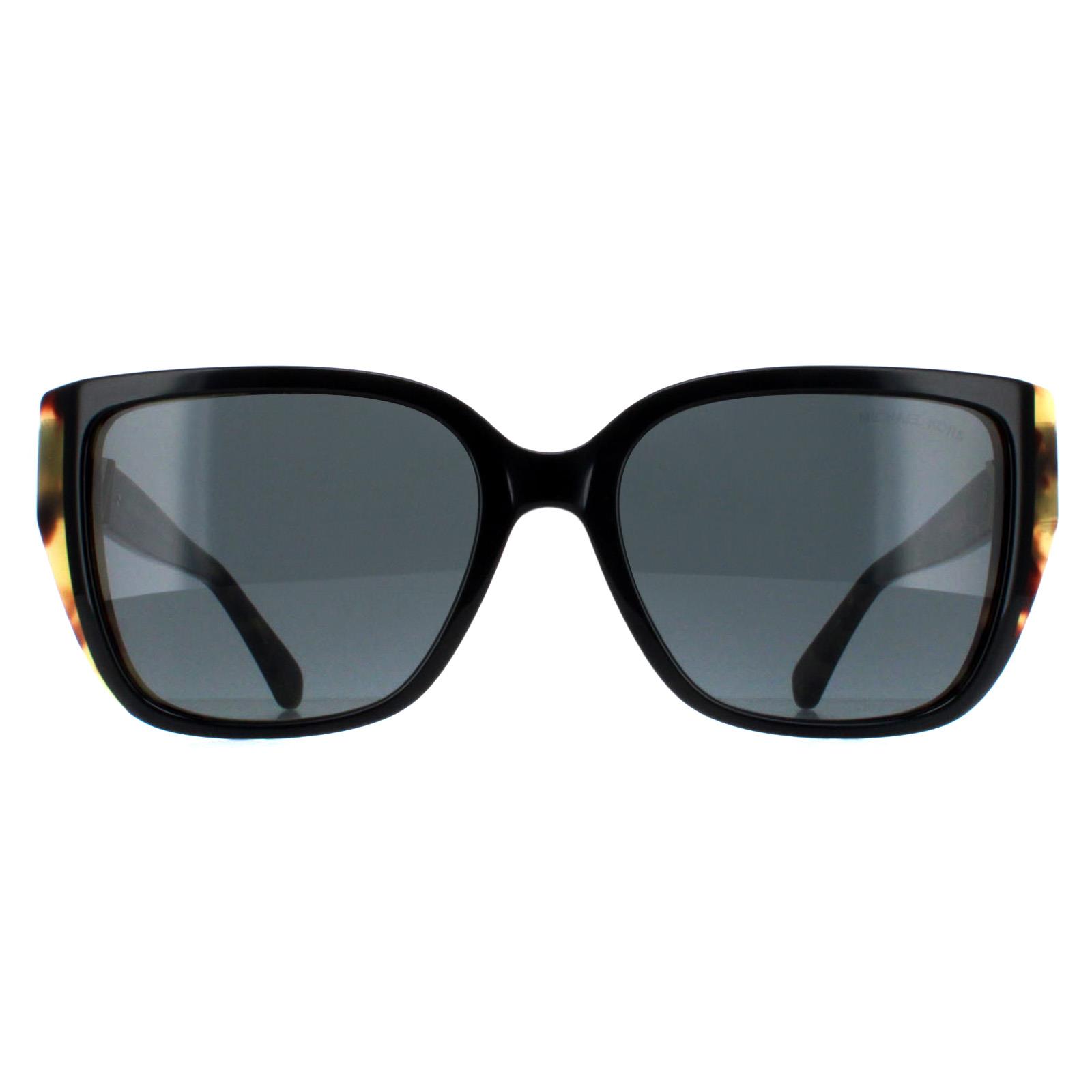 Black Michael Kors Black Rectangle Bi Layer Black Amber Tortoise Dark Grey MK2199 Acadia, Image 1 of 4