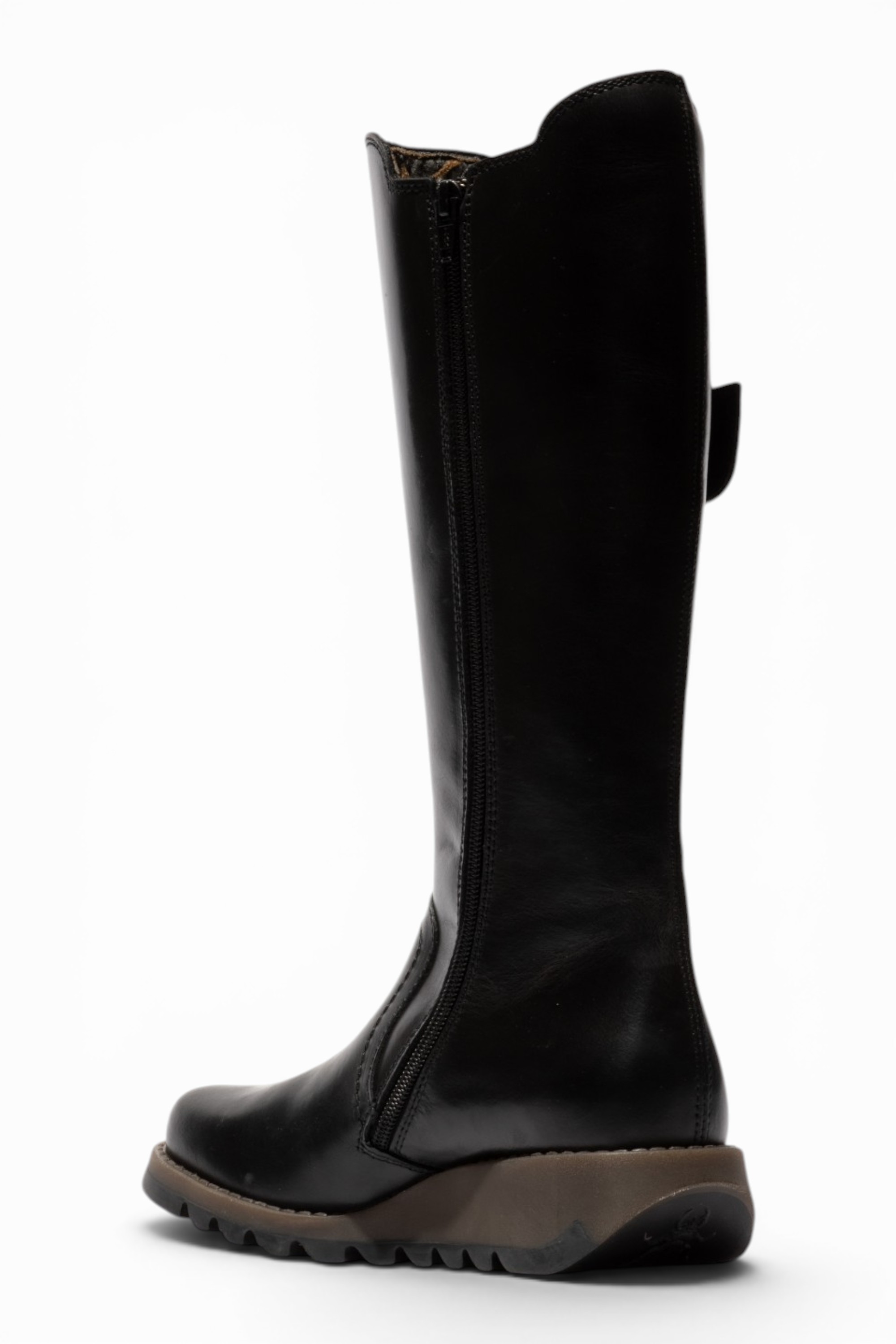 Black Womens Leather Knee-High Boots-SOIF360, Image 4 of 5