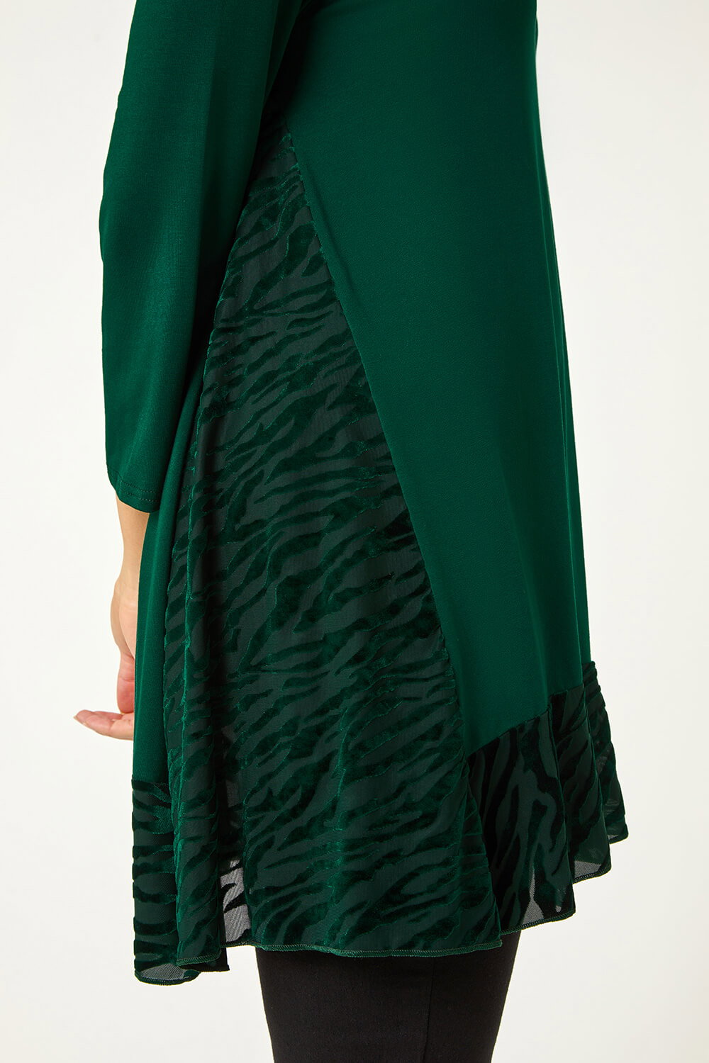 Forest  Velvet Animal Print Hem Tunic Top, Image 6 of 5
