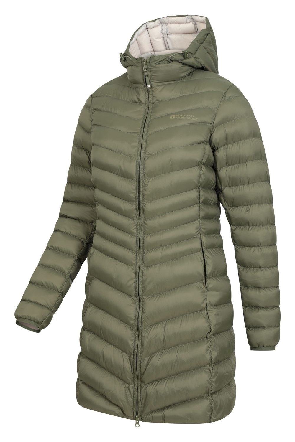 Khaki Florence Long Padded Jacket, Image 5 of 6