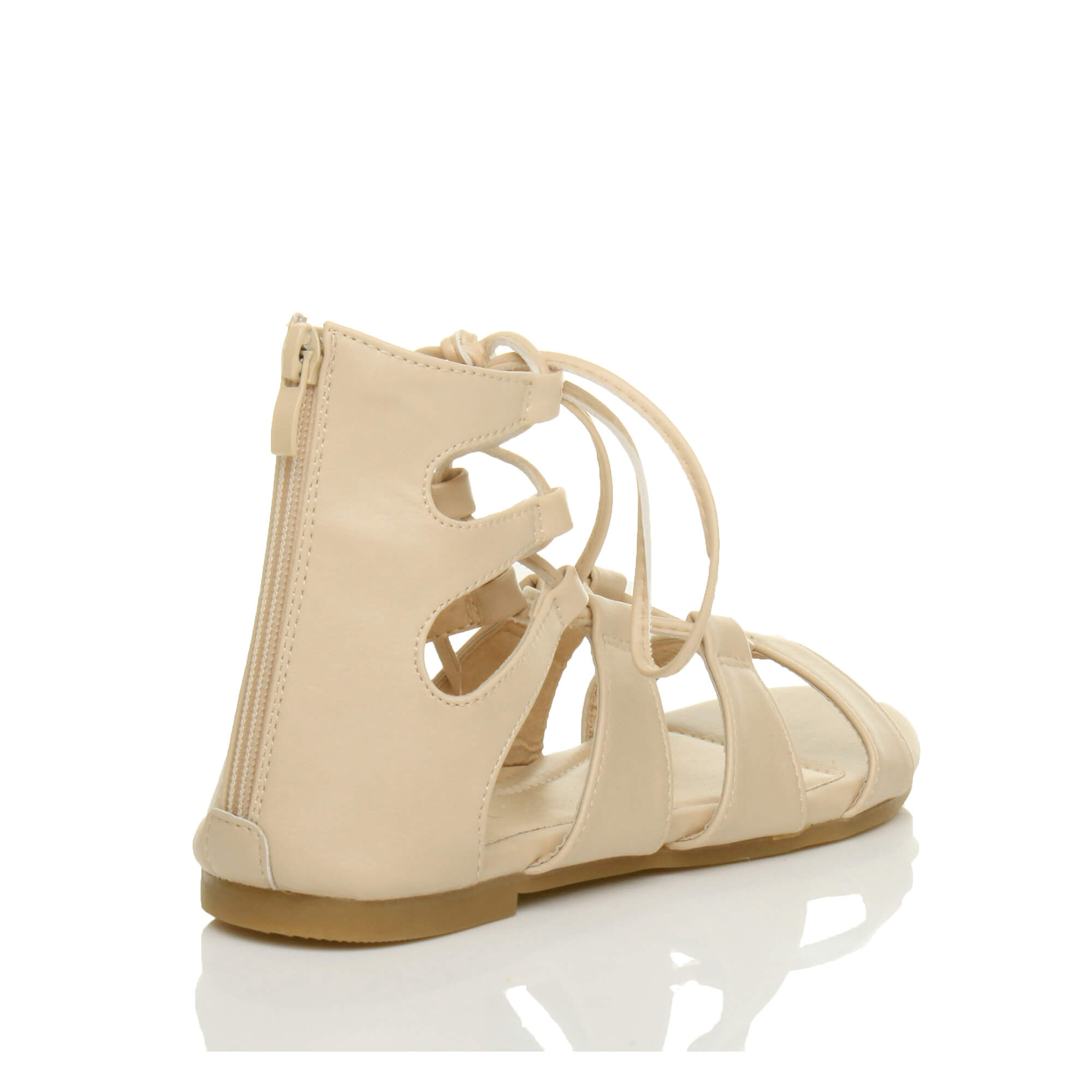 Natural AJVANI Natural Tie Up Gladiator Sandals, Image 4 of 6