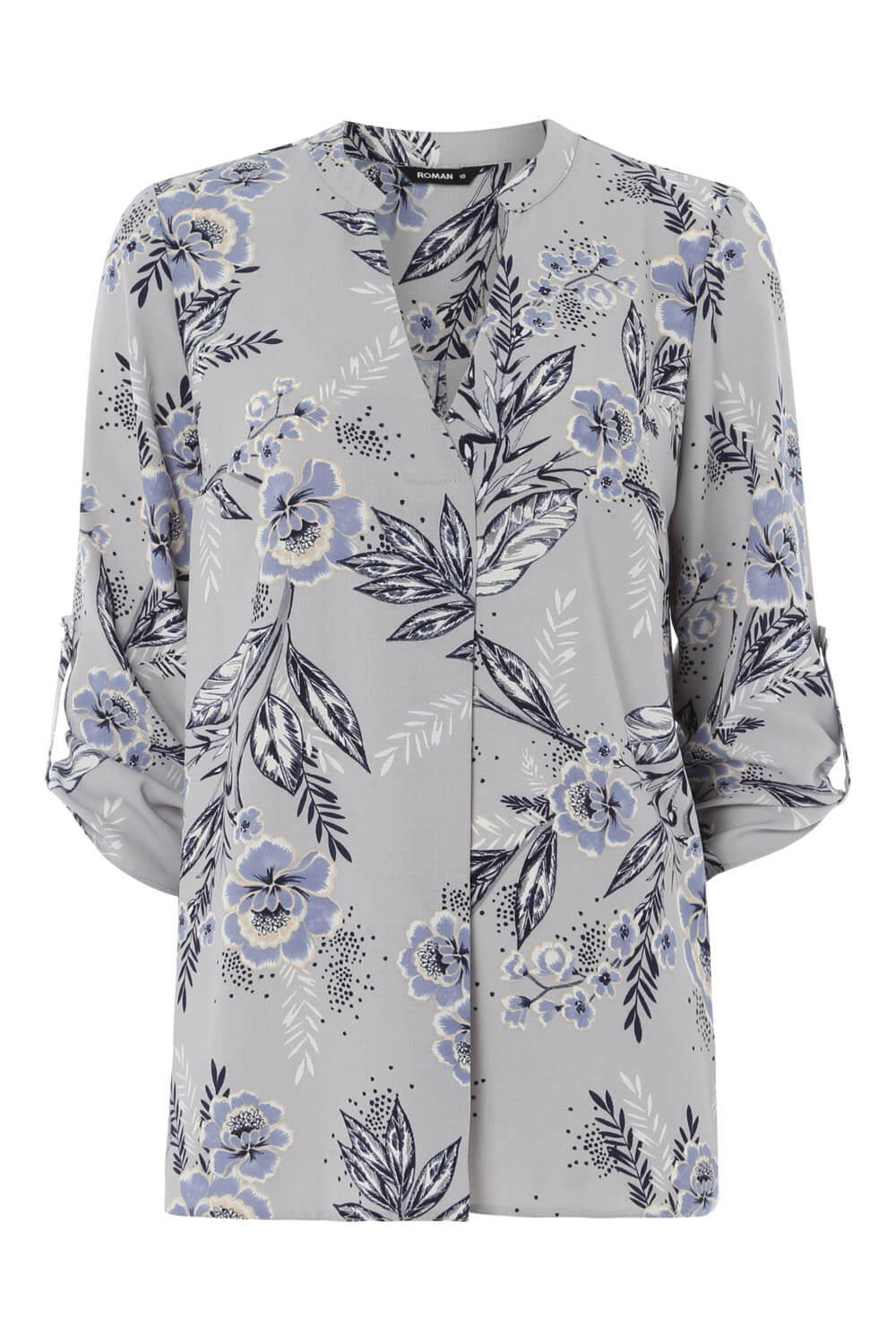 Light Blue Floral Oversized Shirt , Image 5 of 7