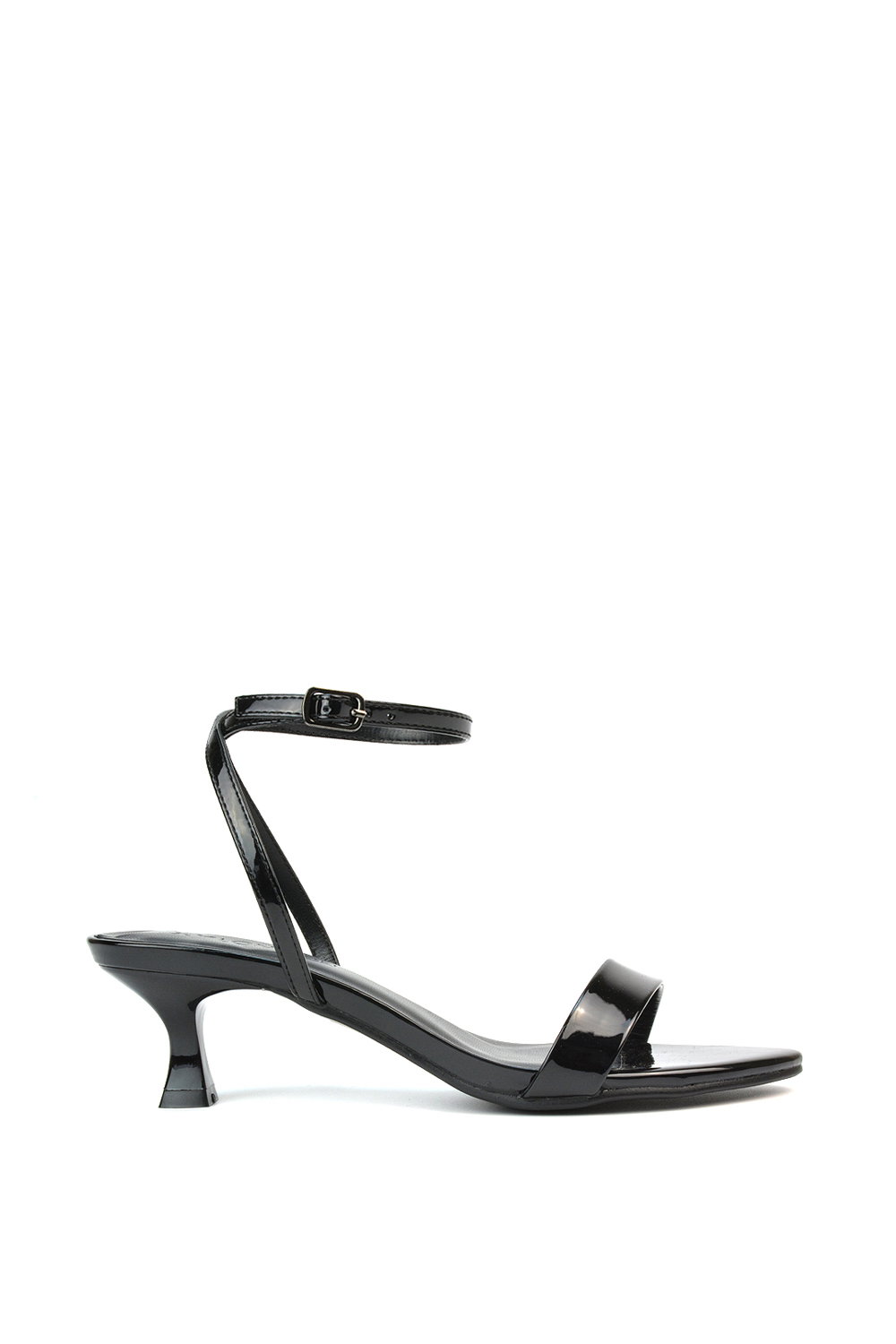 Black 'Antonia' Kitten Low Heel Strappy Sandal Two Part Heeled Shoes