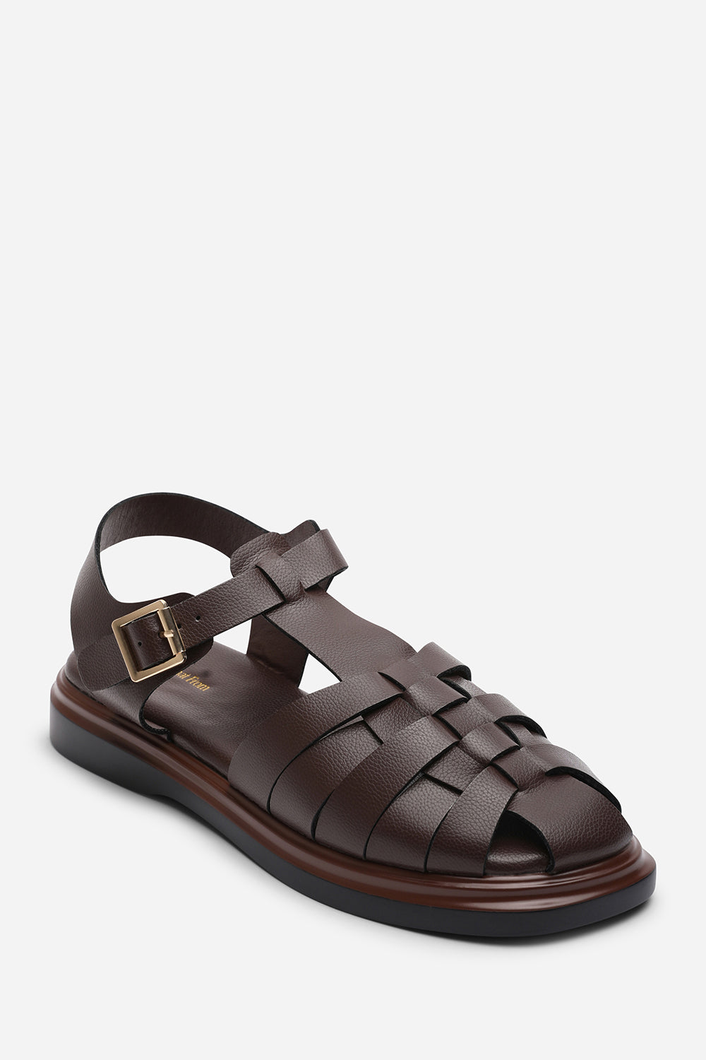 Dark Brown Chime Fisherman Flatform Sandal, Image 3 of 6