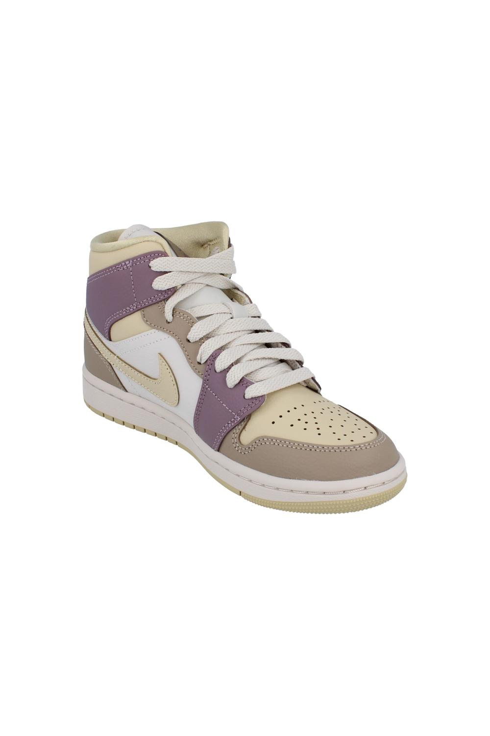 White Air Jordan 1 Mid Trainers, Image 5 of 6