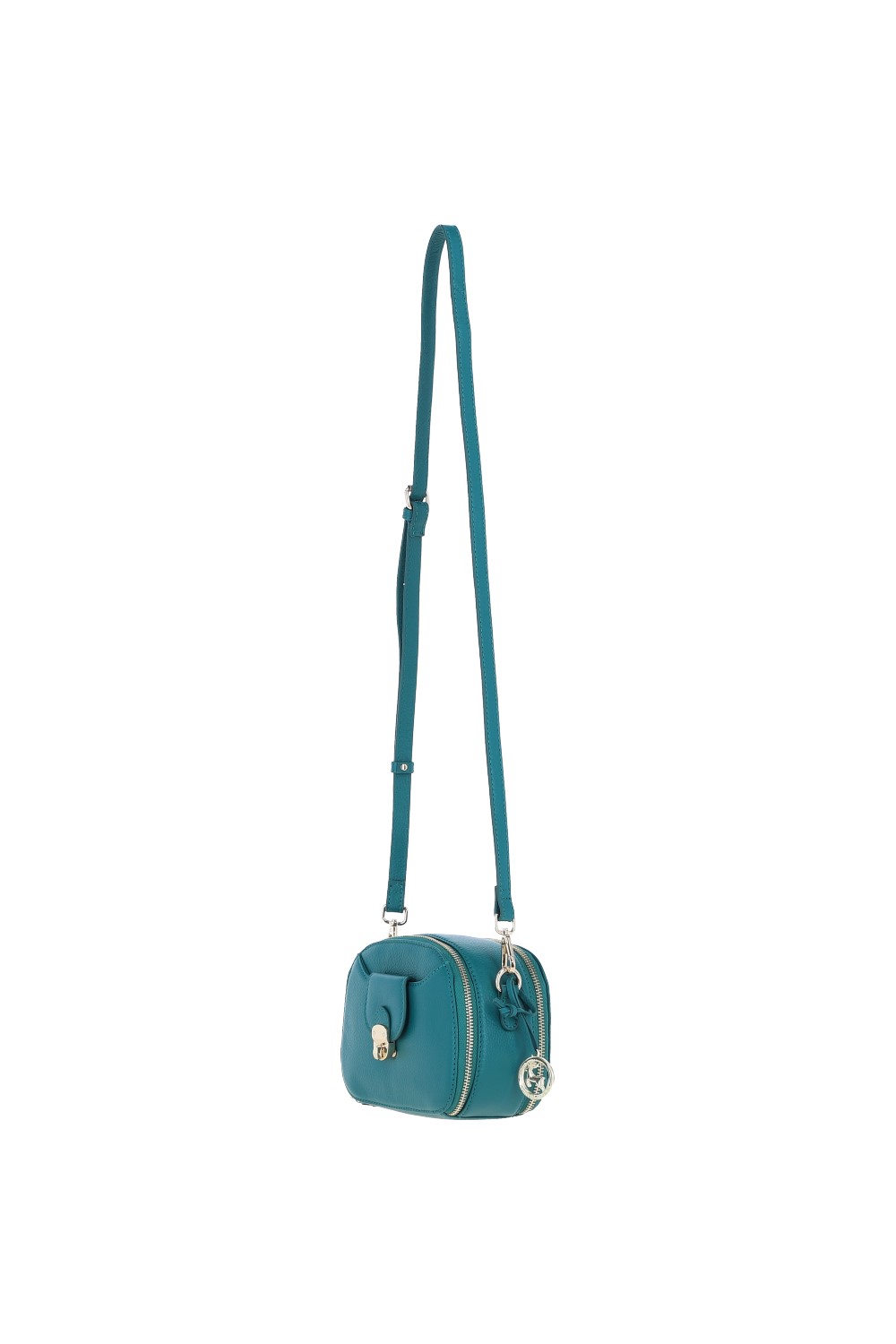 Green Real Leather Compact Crossbody Bag with Adjustable Strap, Image 3 of 4