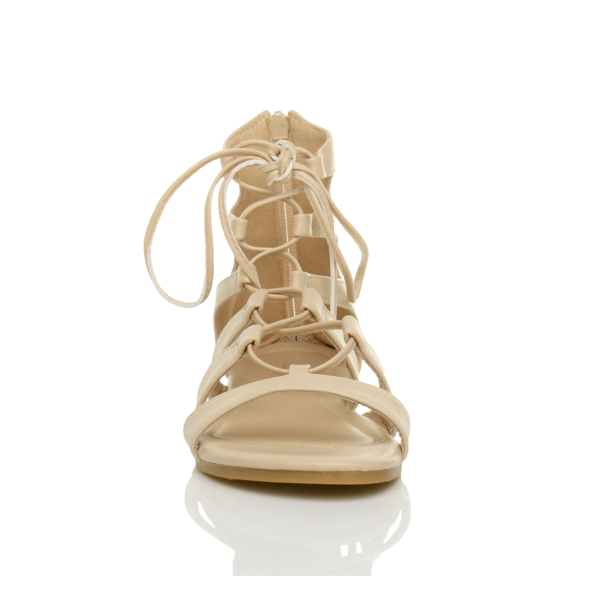 Natural AJVANI Natural Tie Up Gladiator Sandals, Image 6 of 6