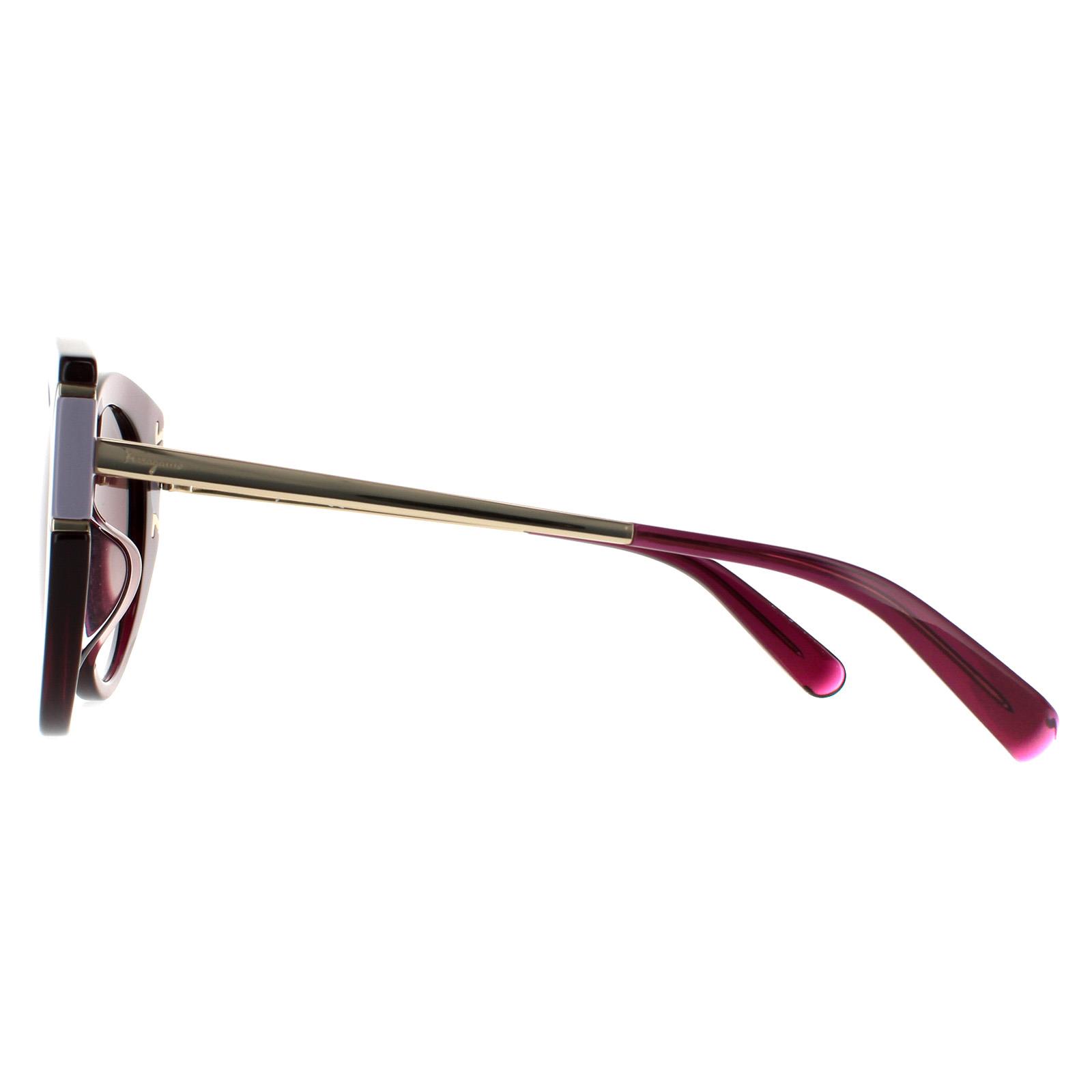 Purple Salvatore Ferragamo Purple Cat Eye Violet Brown Wine Gradient Sunglasses, Image 3 of 4