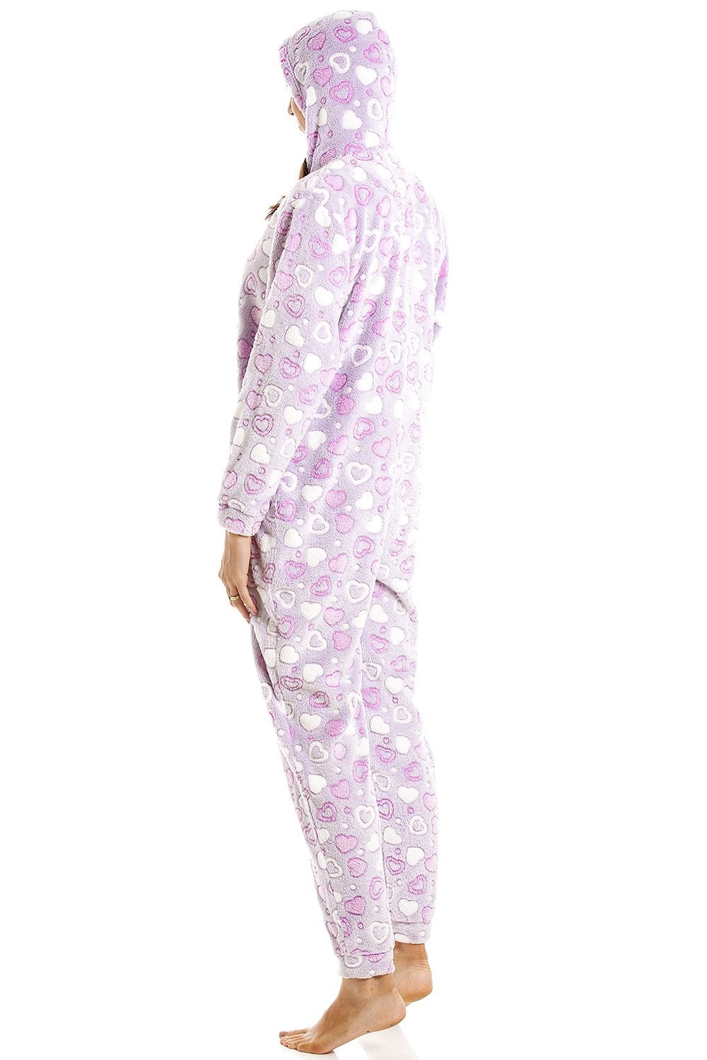 Lilac Camille Lingerie Lilac Multicoloured Supesoft Heart Print Onesie, Image 2 of 4