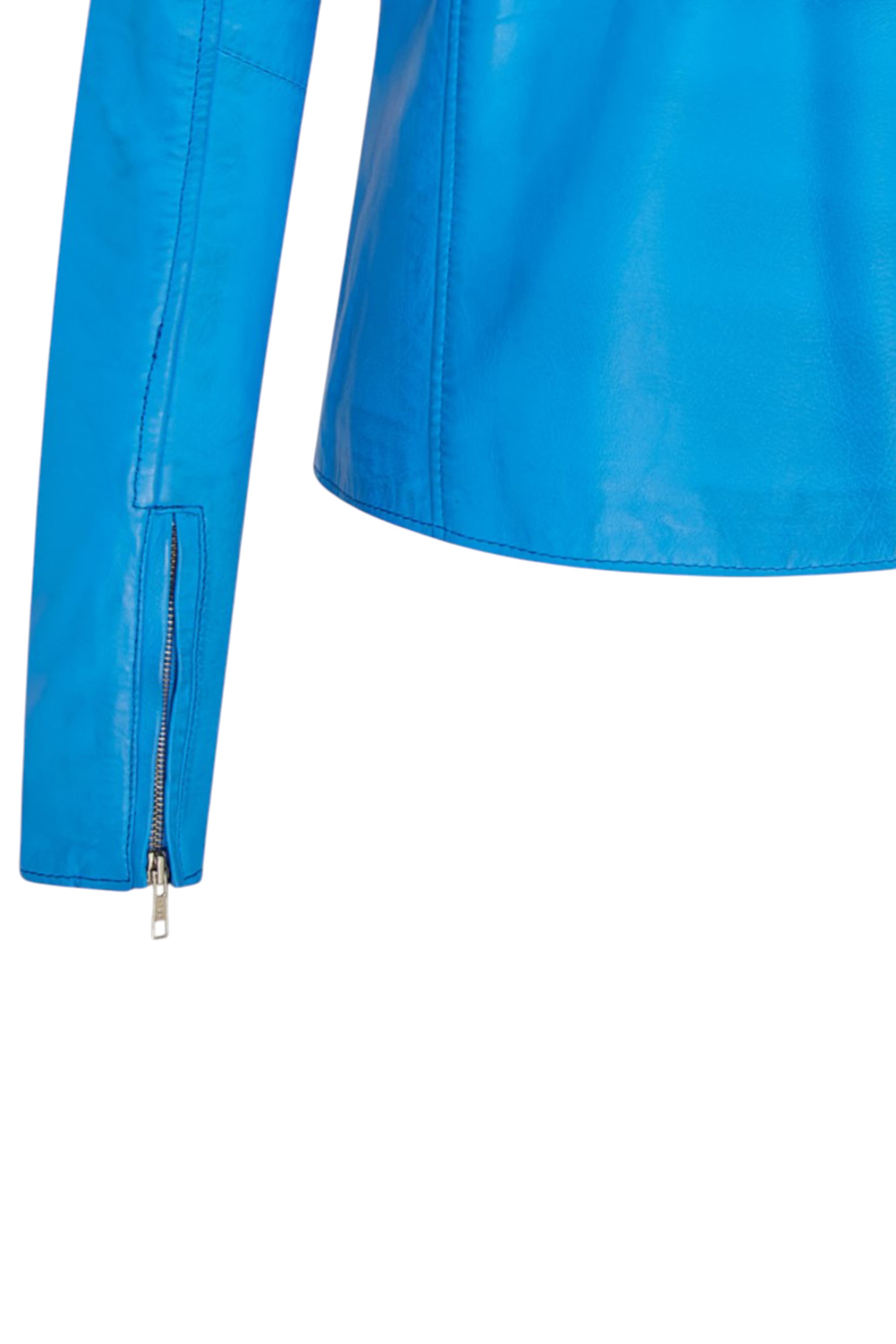 Blue Infinity Leather Blue Brando Biker Leather Jacket-Broome, Image 7 of 7