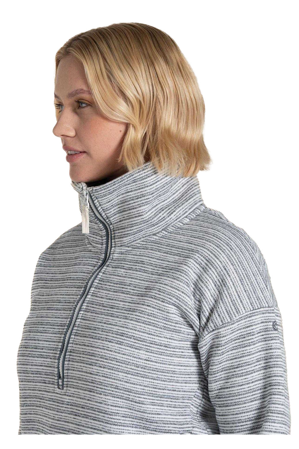 Grey Daisy Striped Long Sleeved Sweatshirt, Image 3 of 5