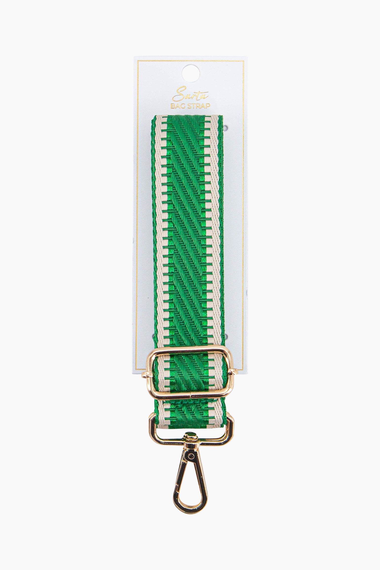 Green Stripe Trim Woven Bag Strap, Image 4 of 4