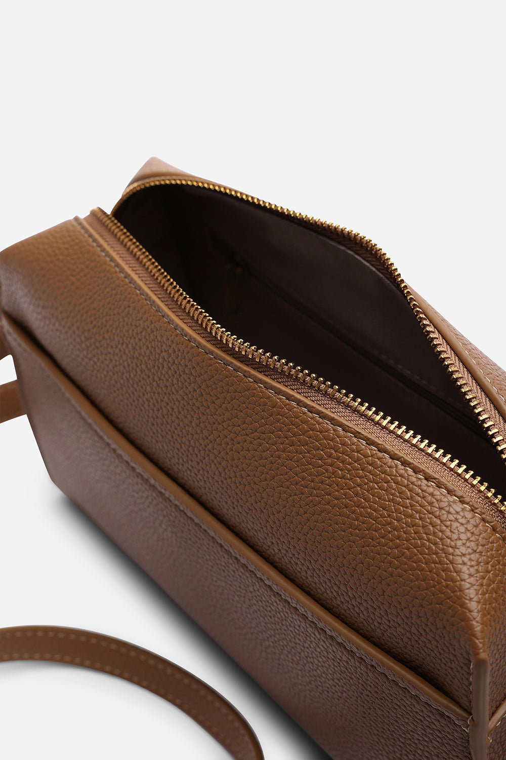 Dark Brown Where's That From Dark Brown 'Dune' Faux Leather Structured Mini Shoulder Bag, Image 6 of 7