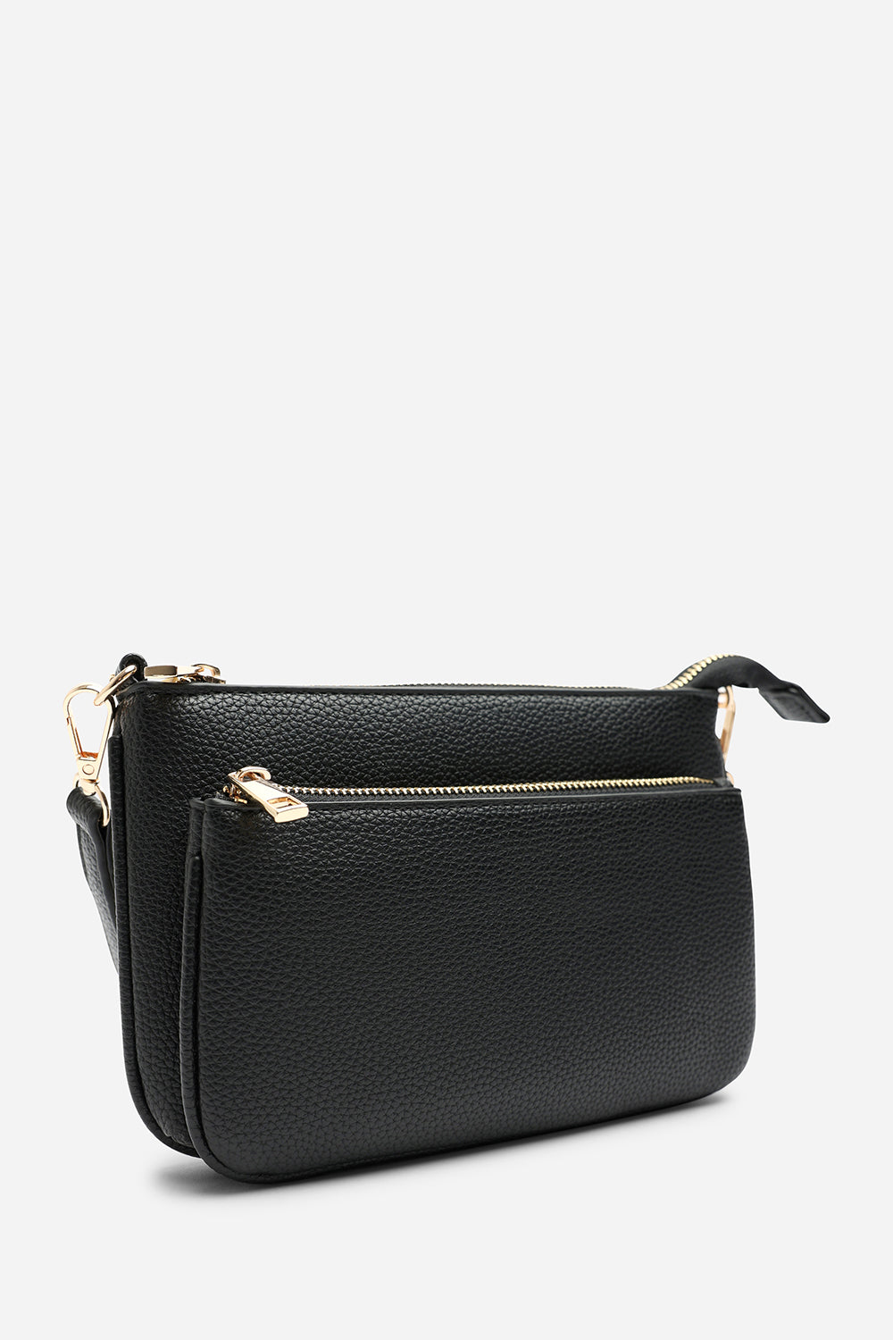 Black Elani Small Double Zip Cross Body Bag, Image 3 of 7