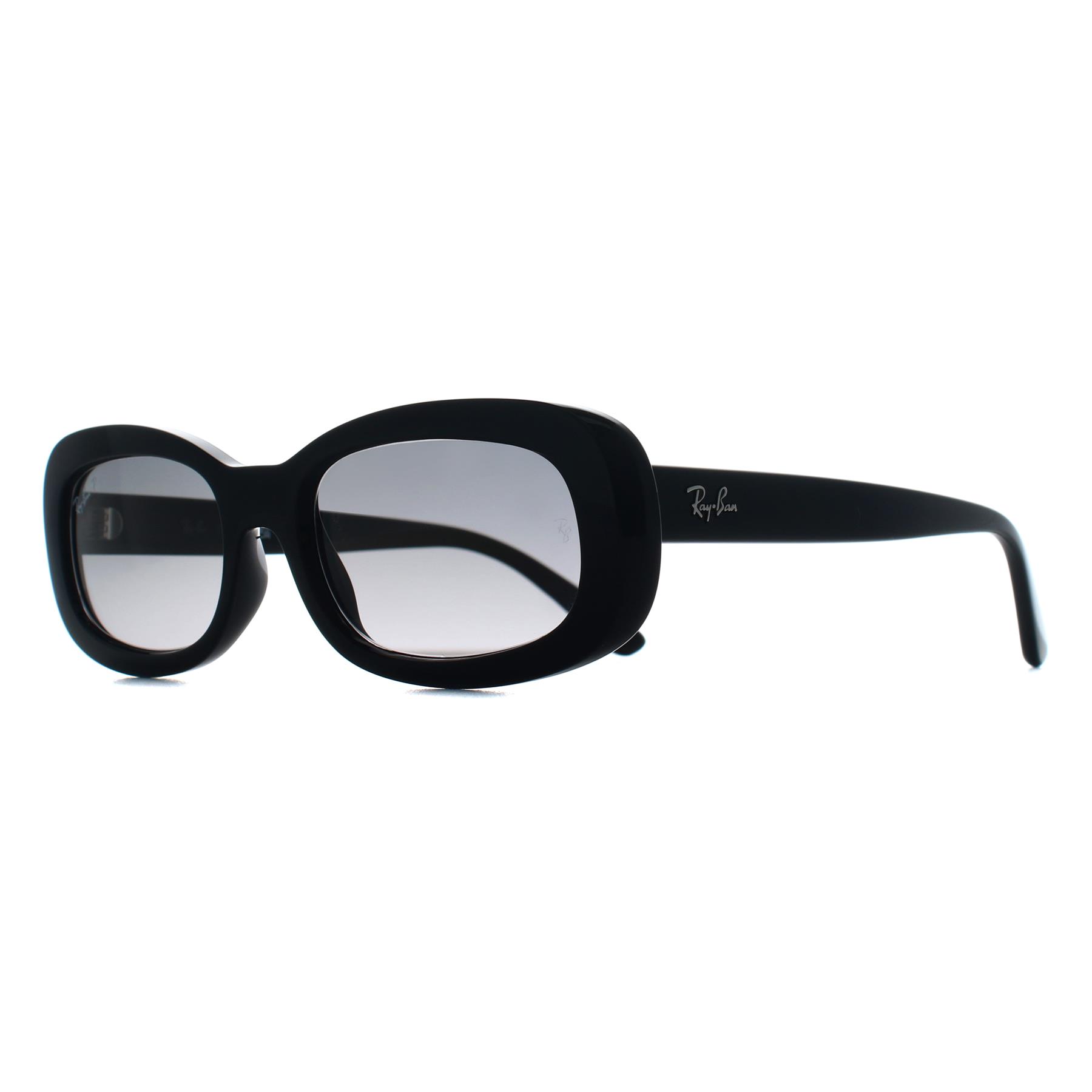 Black Ray-Ban Black Oval Black Grey Gradient Polarized RB2221, Image 2 of 3