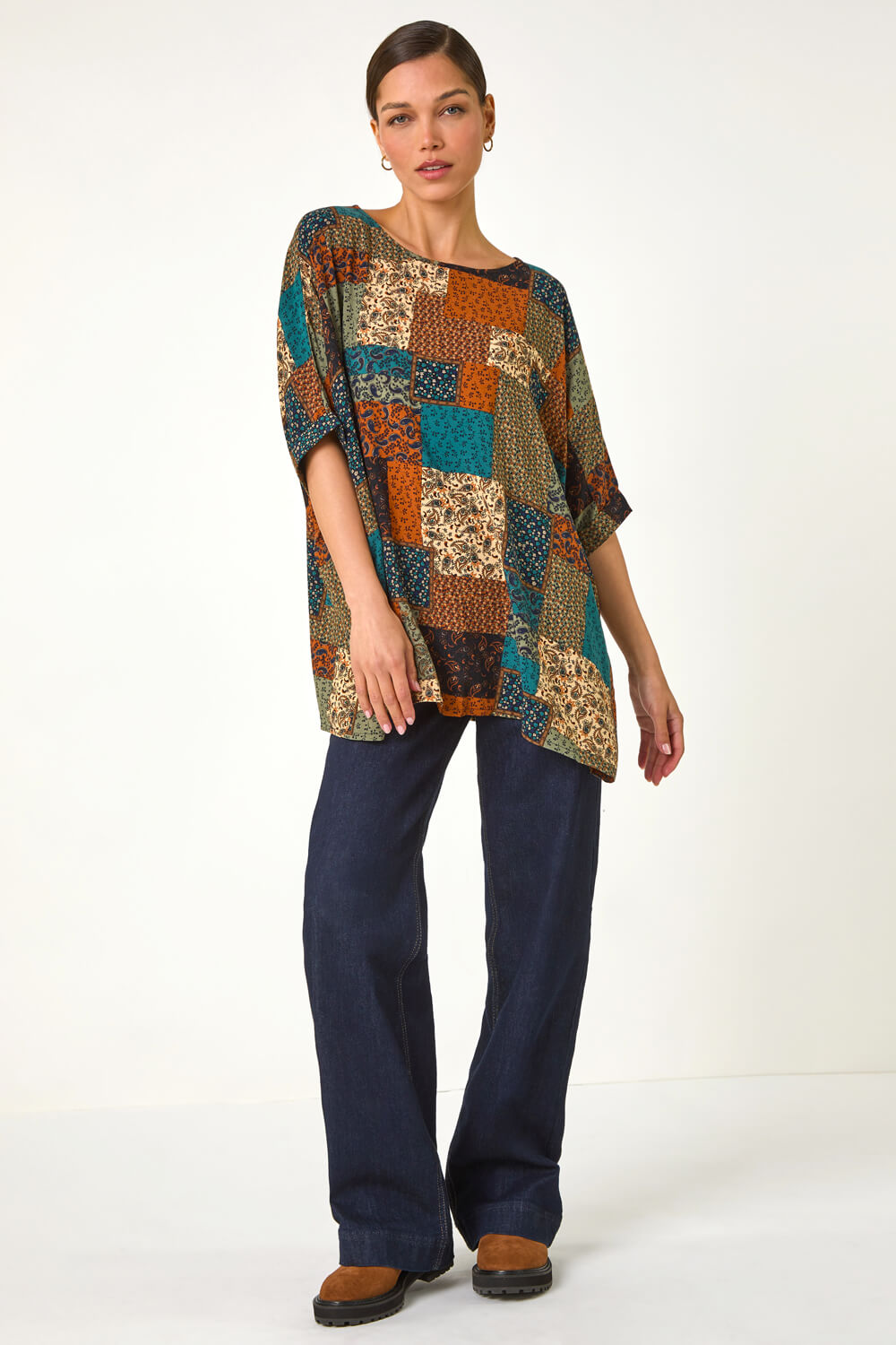 Printed Patchwork Top