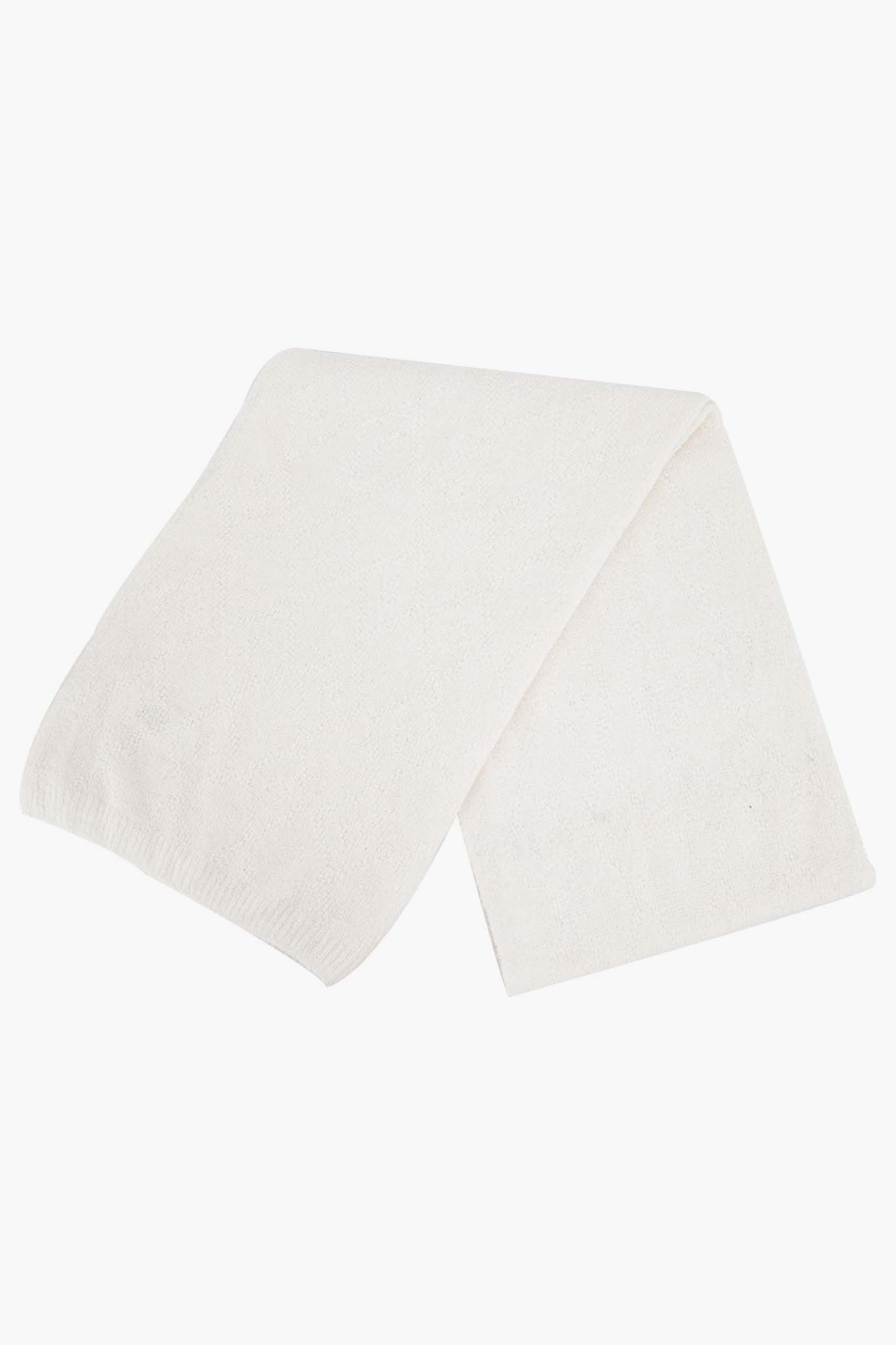 Cream Plain Wool Blend Winter Scarf, Image 4 of 4