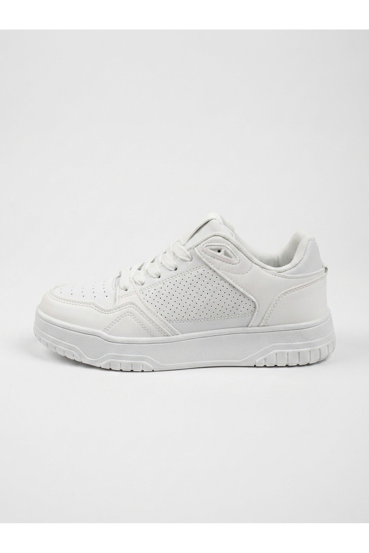 White iKrush White Cordelia Two Tone Panel Chunky Trainers, Image 1 of 5