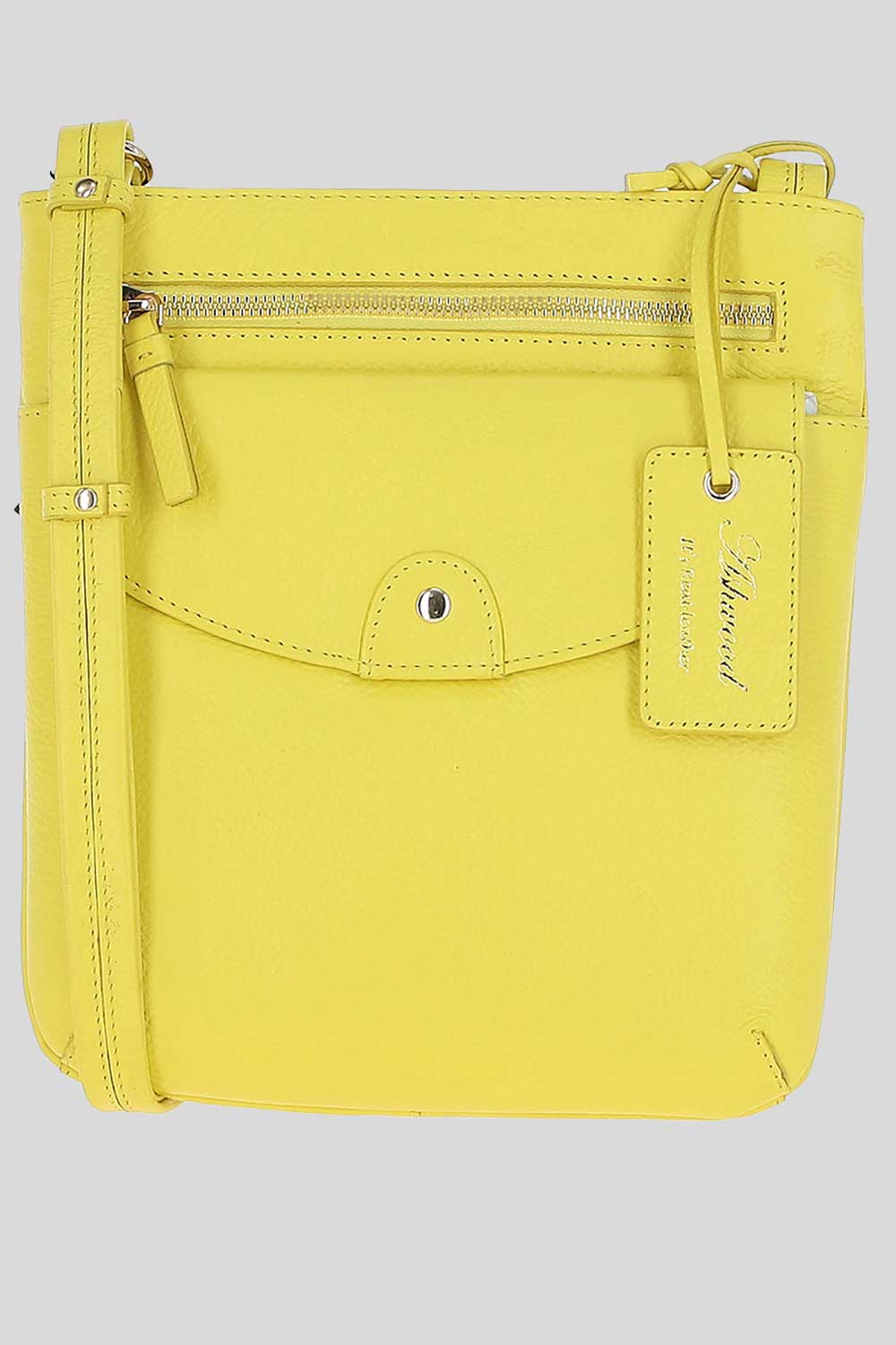 Yellow 'Five CB' Real Leather Cross Body Bag, Image 1 of 5