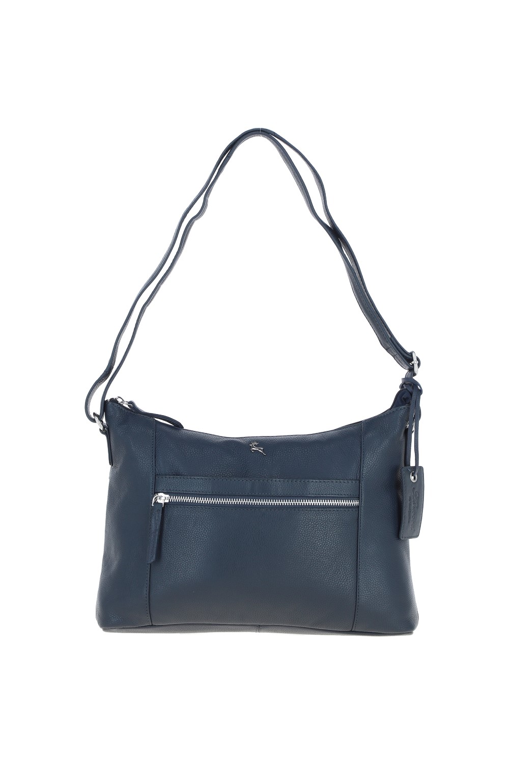 Navy 'Milano' Real Leather Essentials Crossbody Bag, Image 1 of 3