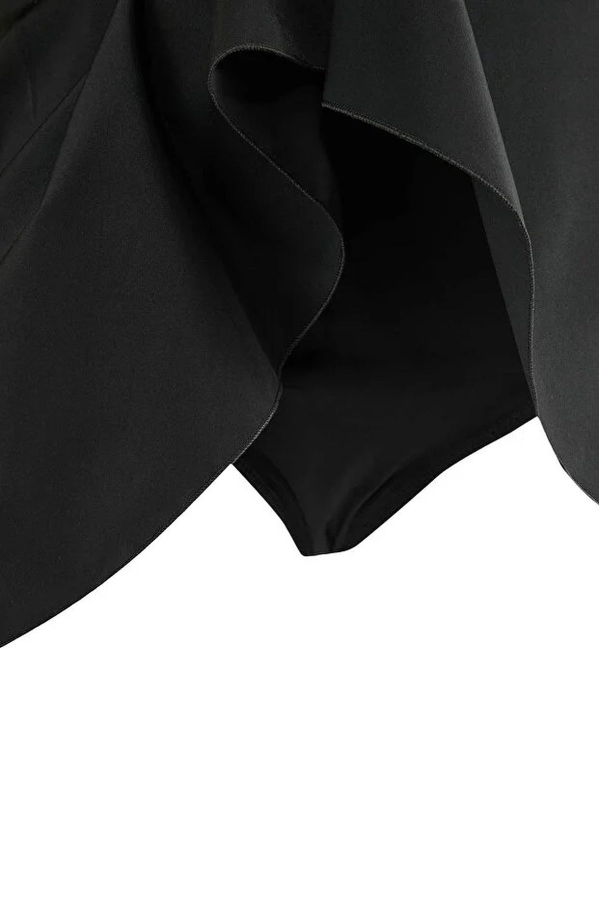 Black Halterneck Wrap Detail Flared Swim Dress, Image 3 of 3