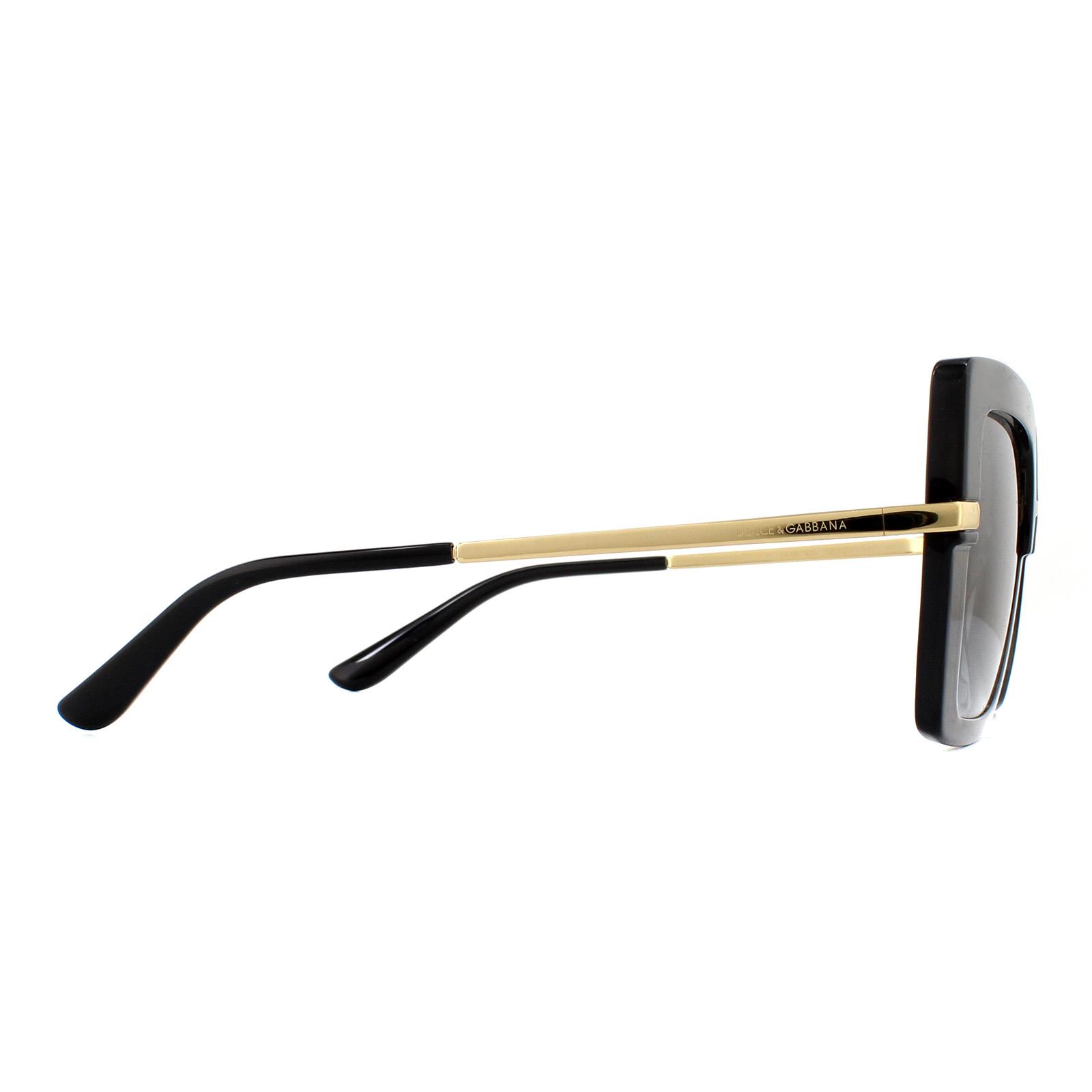 Black Square Top Black on Transparent Black Grey Gradient Sunglasses, Image 4 of 6