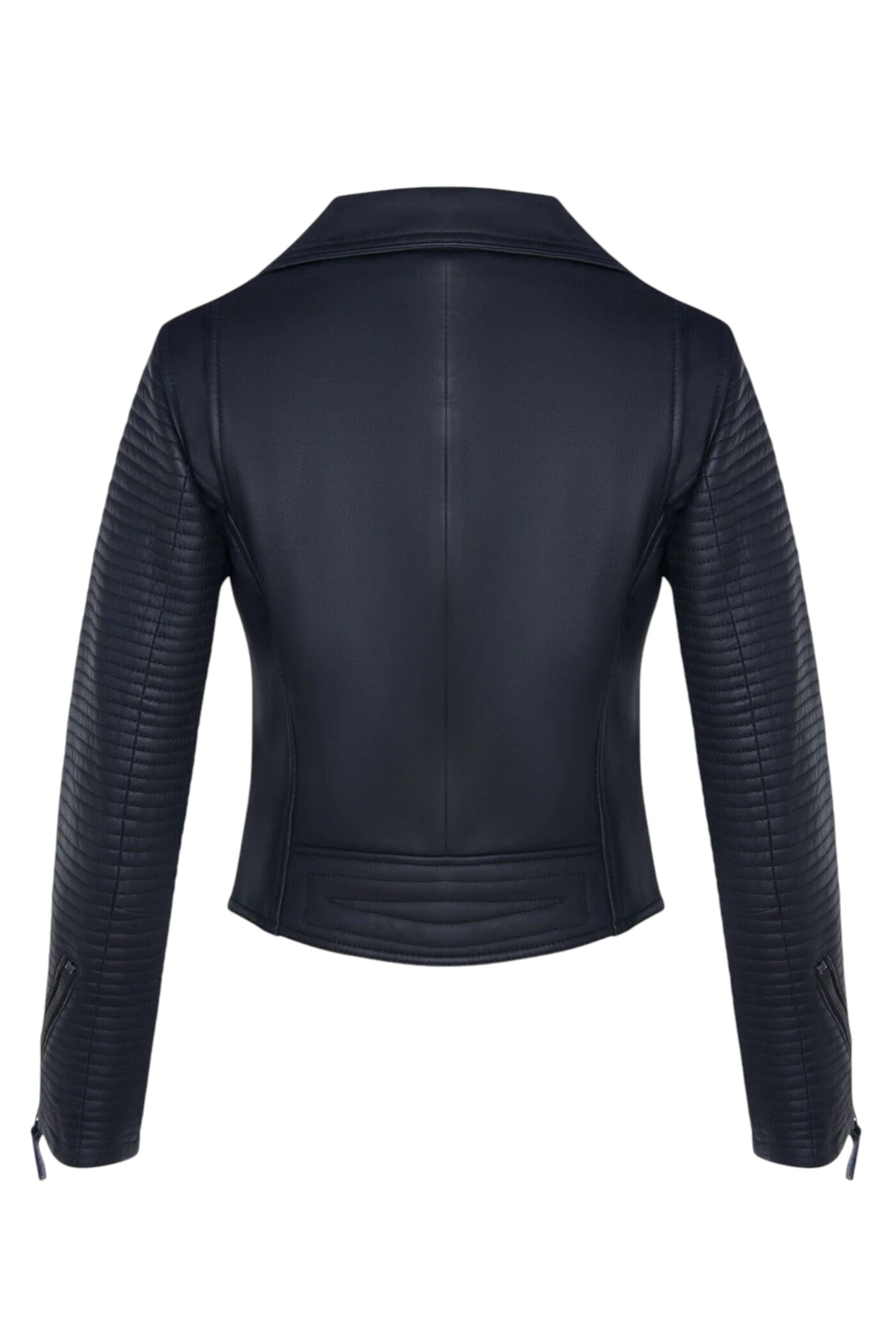 Black Leather Matt Vintage Brando Biker Jacket, Image 4 of 4