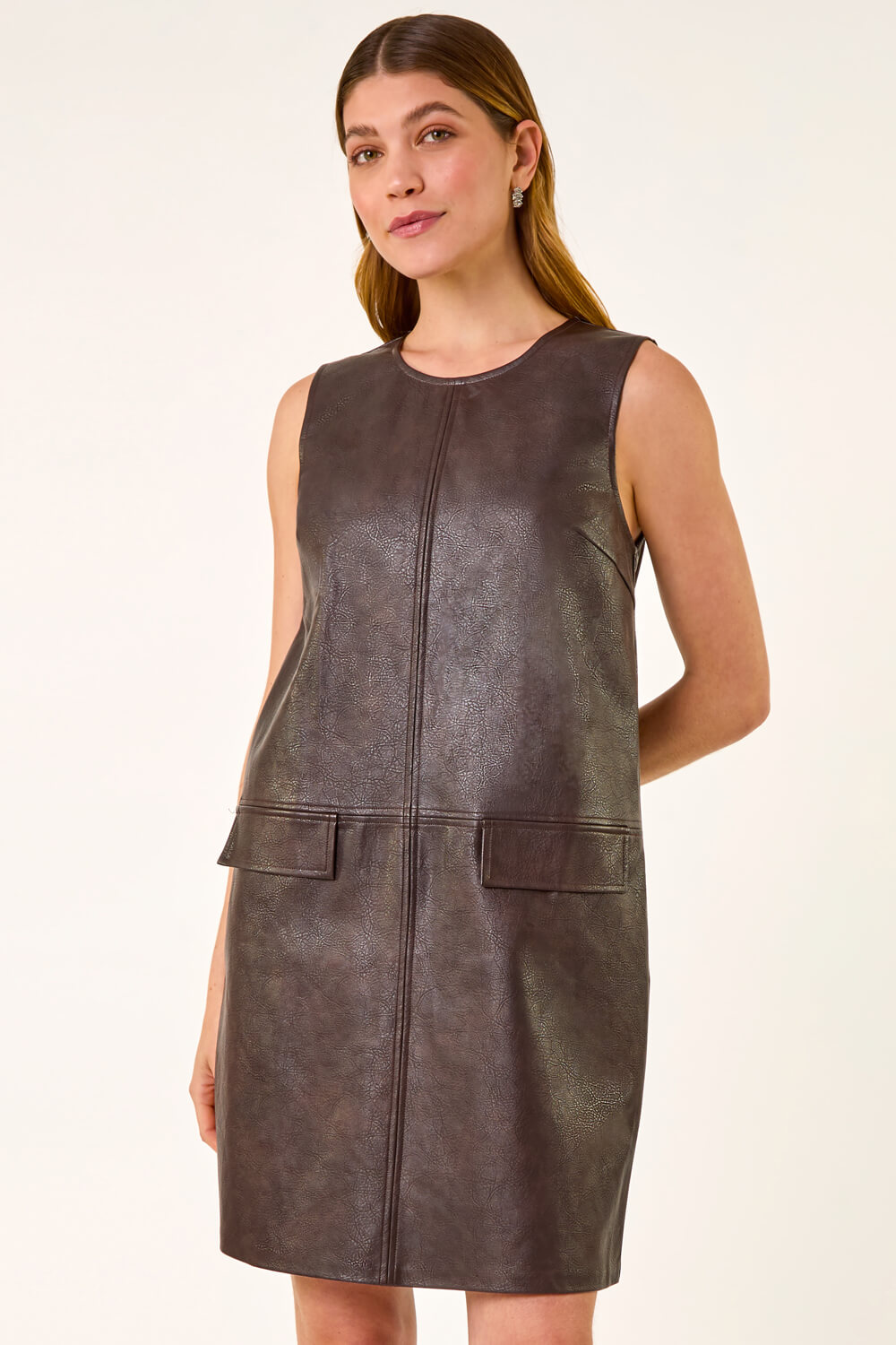 Deidra Chocolate Cotton Pocket Dress