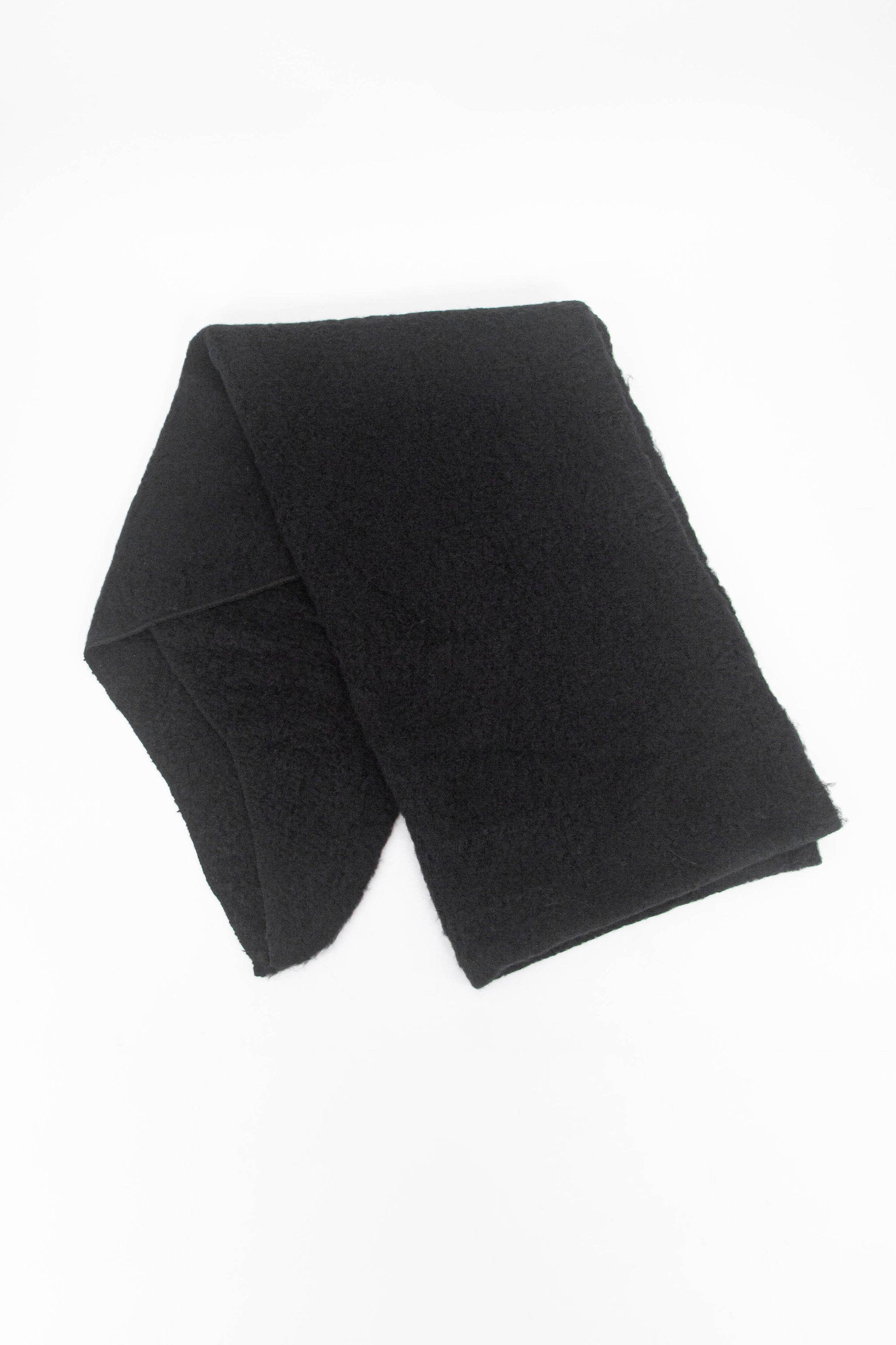 Black Sarta Black Plain Heavyweight Asymmetric Winter Scarf, Image 2 of 4