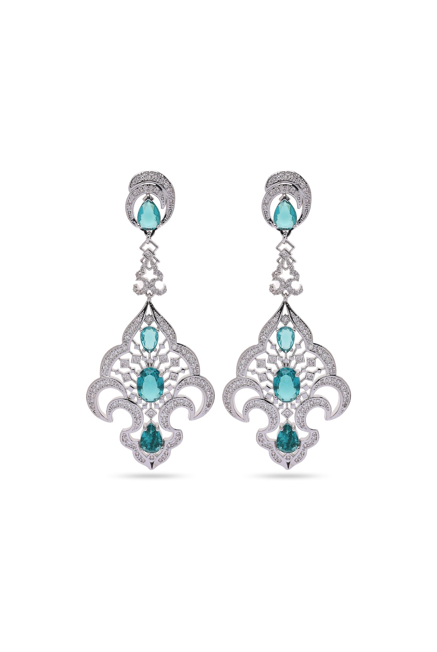 Green Contemporary Designer Green Drop Earrings