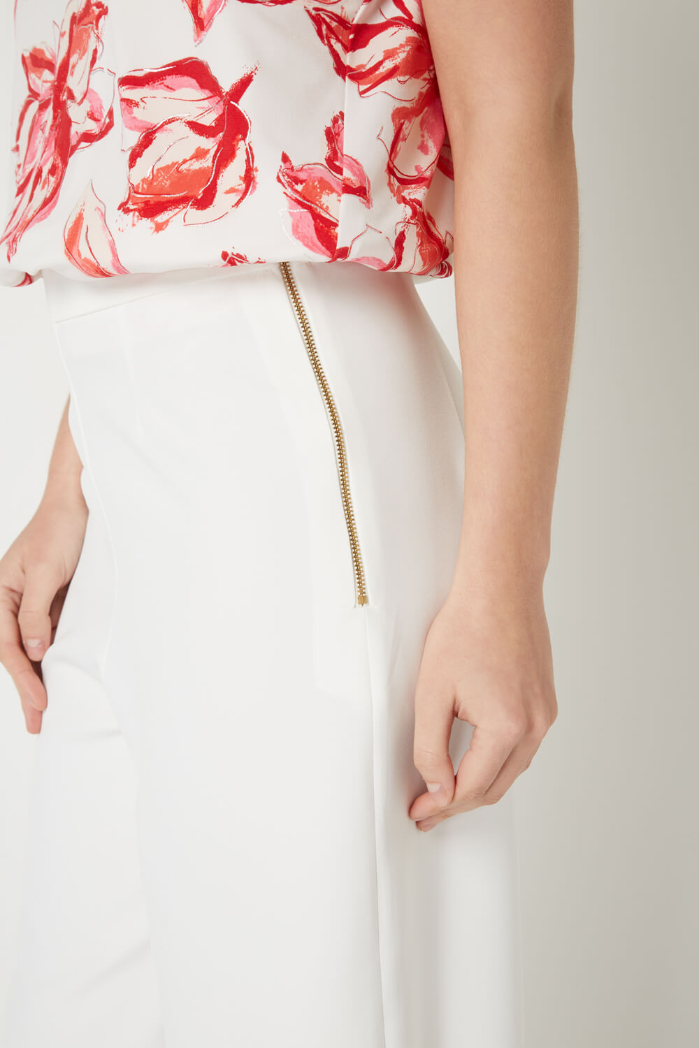 Ivory  Wide Leg Trousers, Image 6 of 6