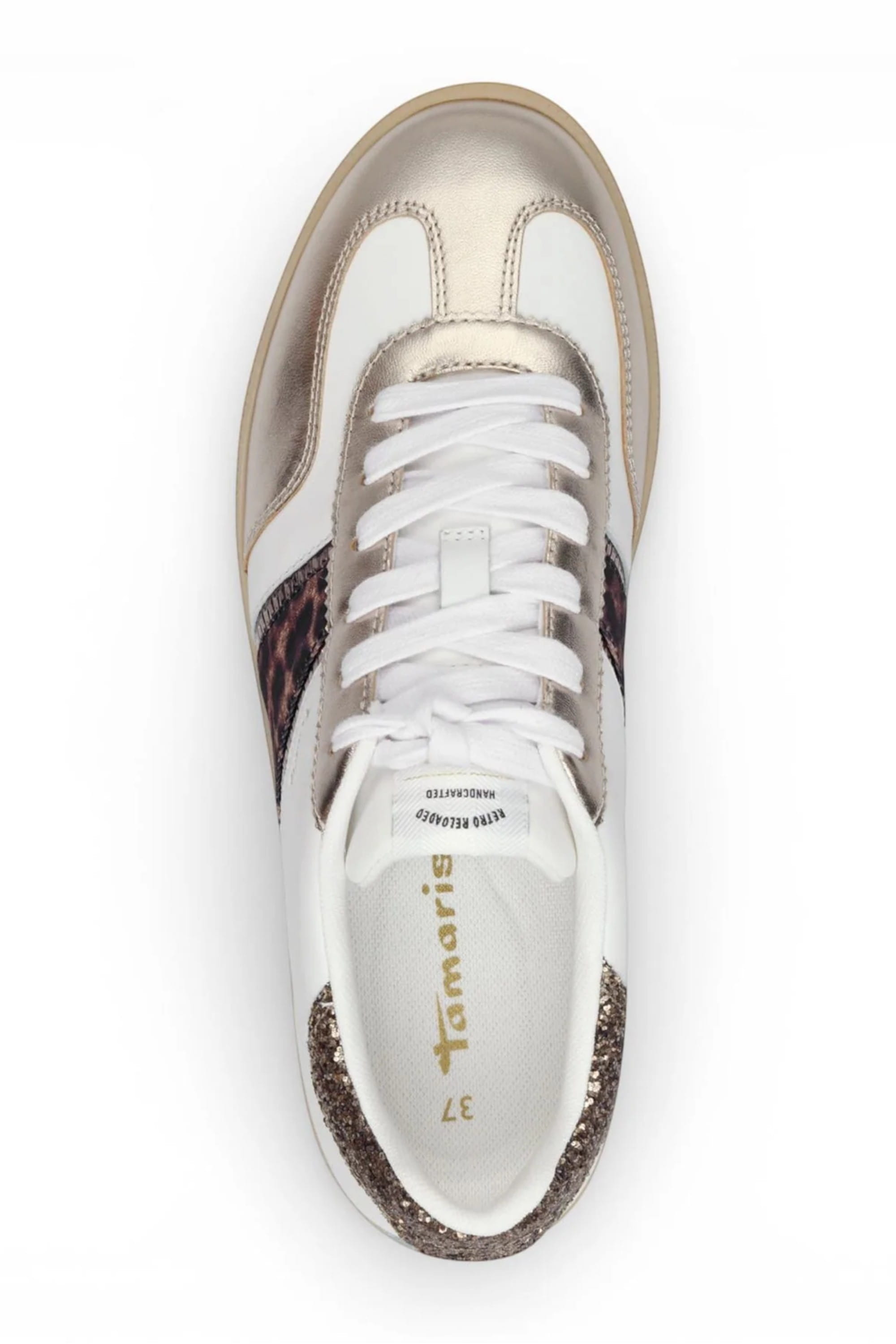 Brown Tamaris Brown Tamaris Womens White Leopard Sneakers, Image 6 of 7