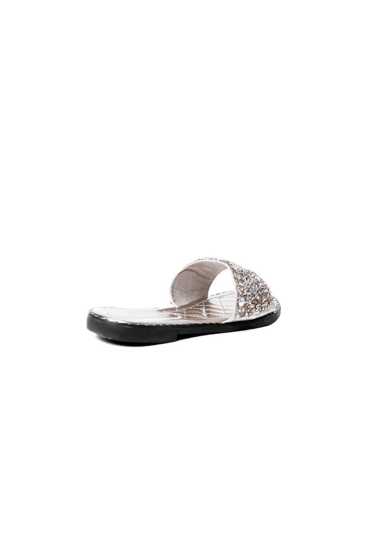 Silver iKrush Silver Sofie Embellished Slip On Sandals, Image 4 of 8