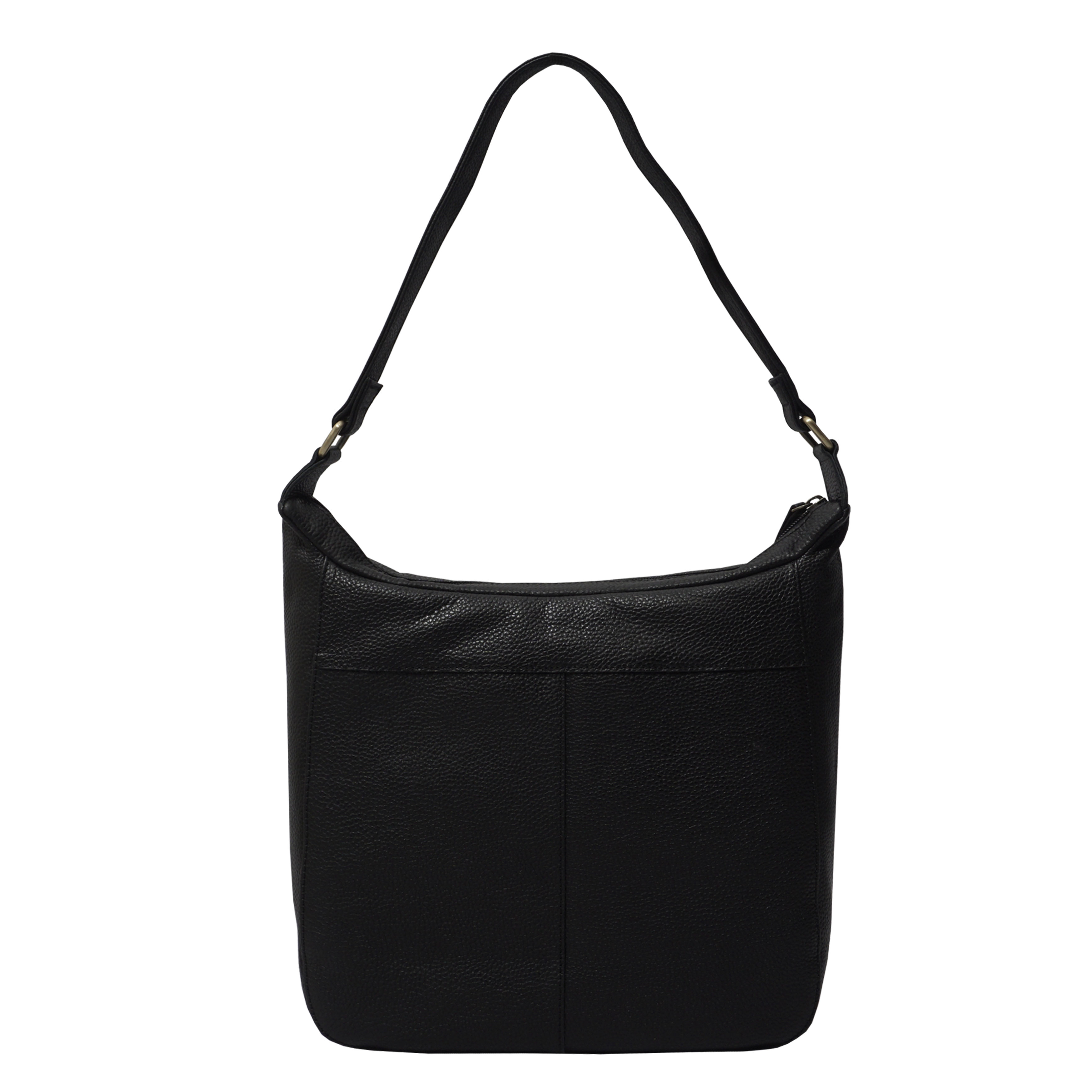 Black 'BIANCA' Pebble Grain Leather Slouchy Hobo Bag, Image 2 of 4
