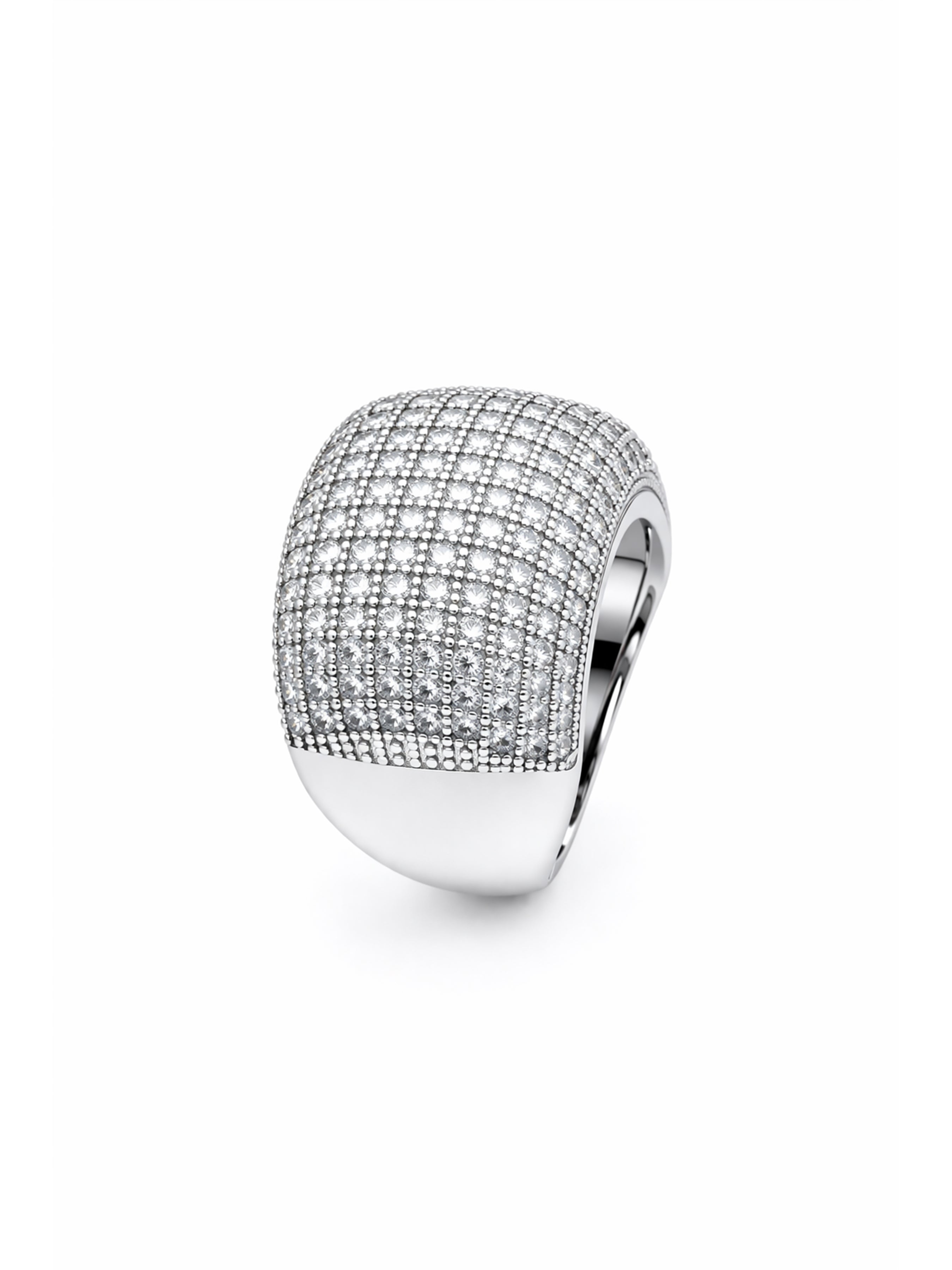 Metallic Pavé Dome Statement Ring
