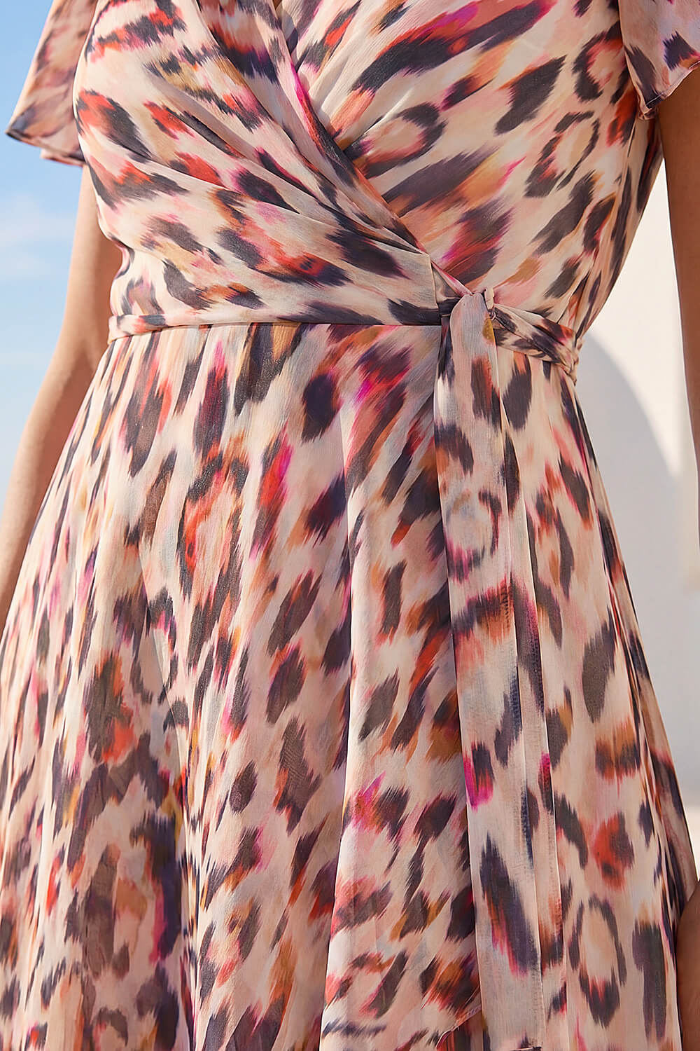 Brown Leopard Ruffle Front Dress, Image 5 of 4