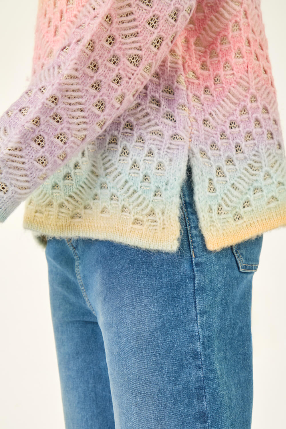 Multi Ombre Rainbow Knit Jumper, Image 6 of 5