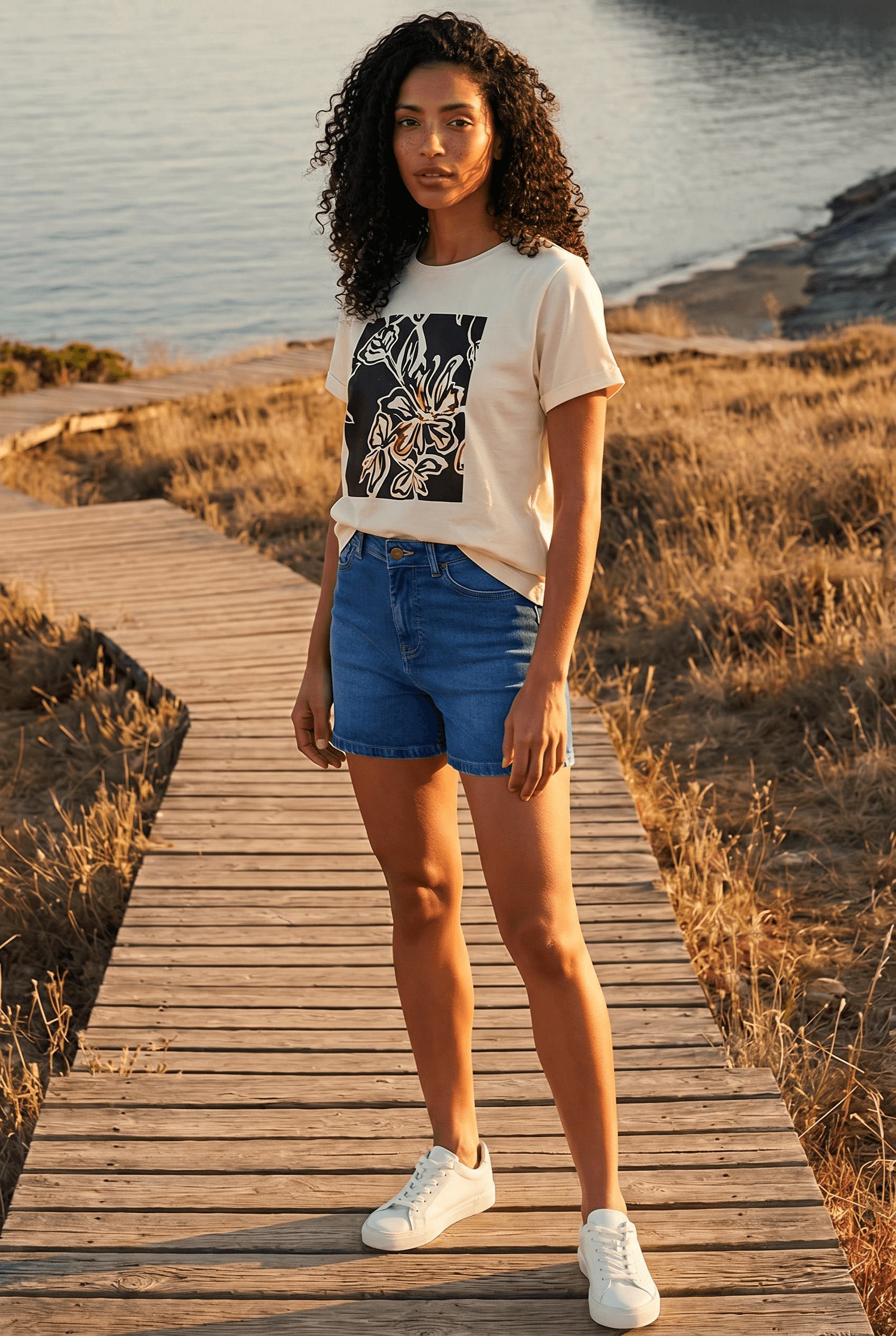 Black Floral Graphic T-shirt, Image 3 of 4