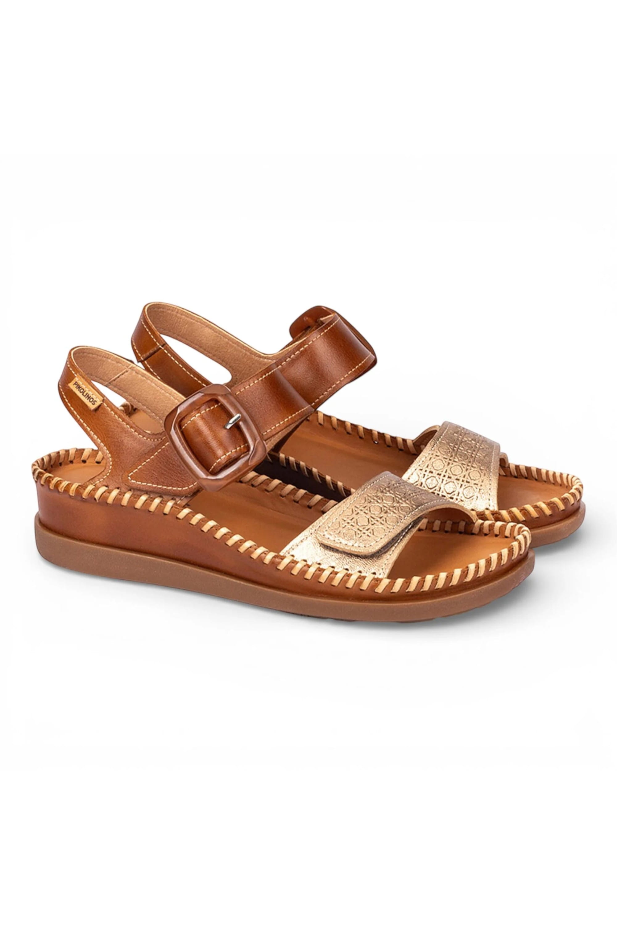 Brown Womens leather Summer Sandals-W8K-0555C1, Image 4 of 8