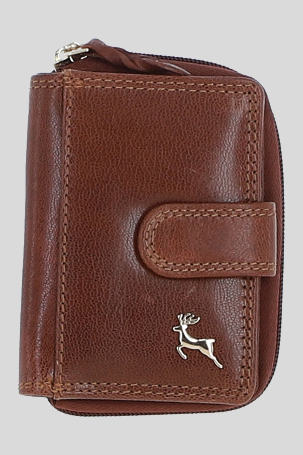 Brown Ashwood Leather Brown Real Leather Compact Purse, Image 1 of 3