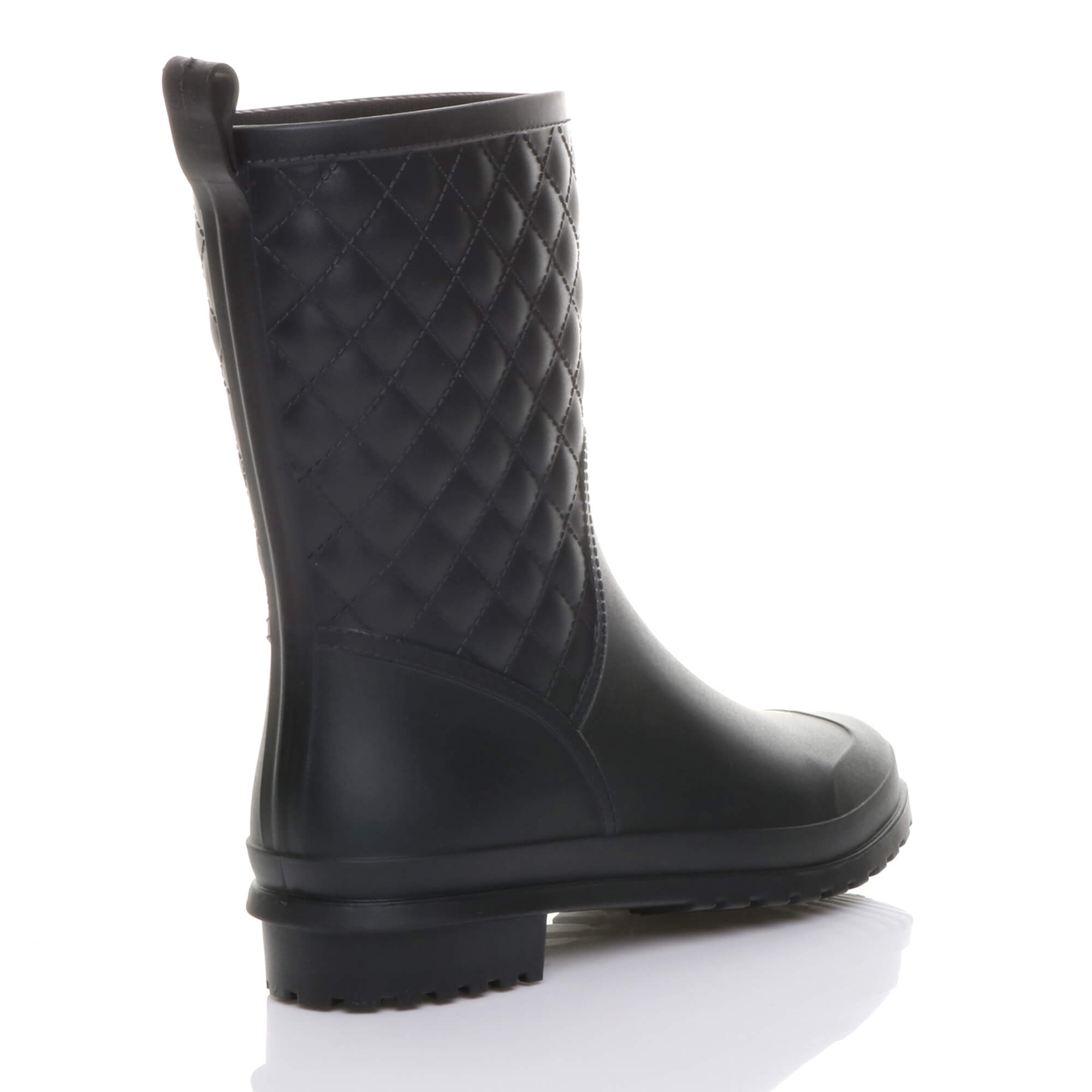 Black Waterproof Wellingtons Quilted Ankle Boots Wellies, Image 4 of 6